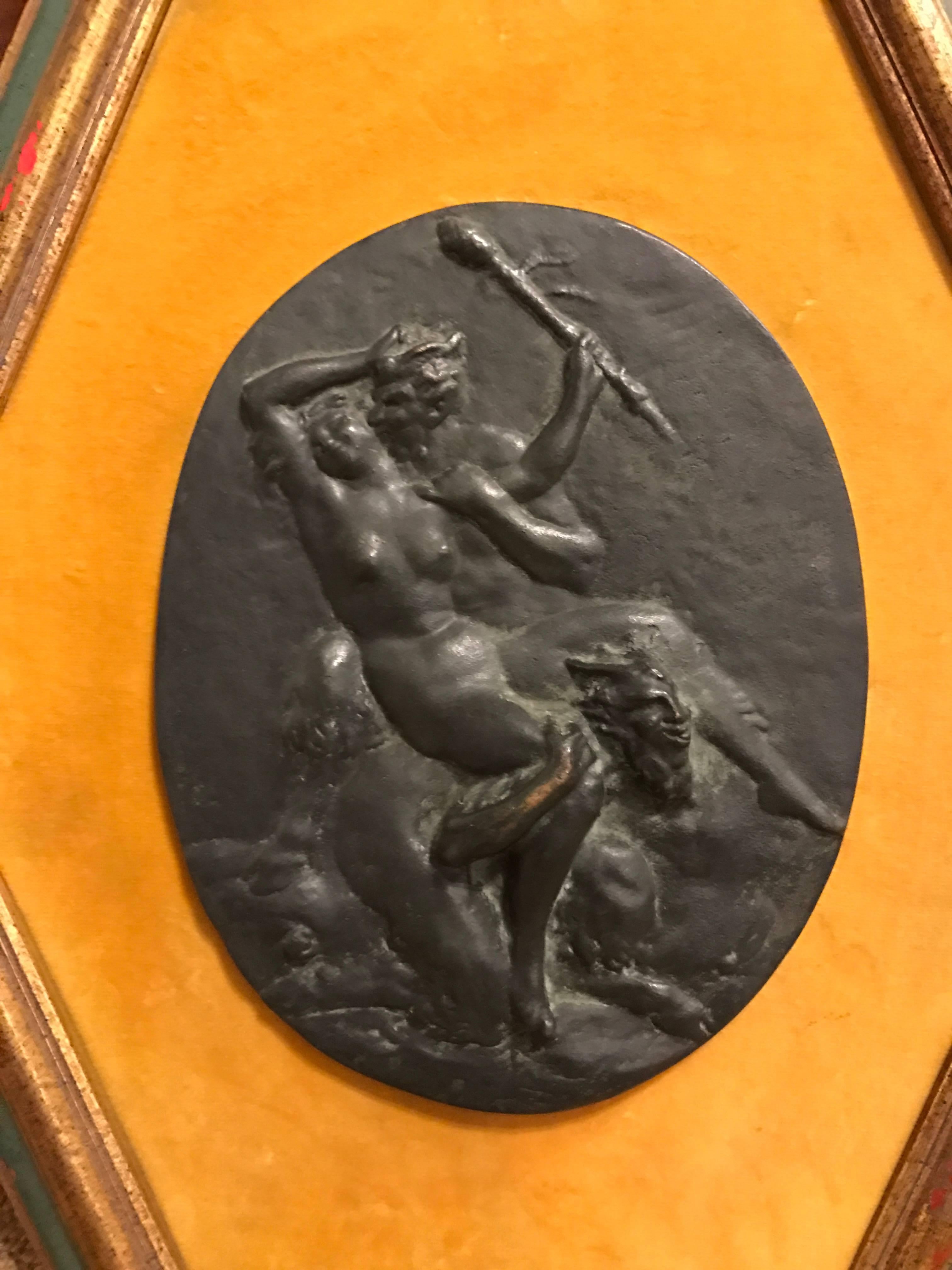 Austrian Erotic Bronze Plaque of Satyrs and Nymph In Excellent Condition In Stamford, CT
