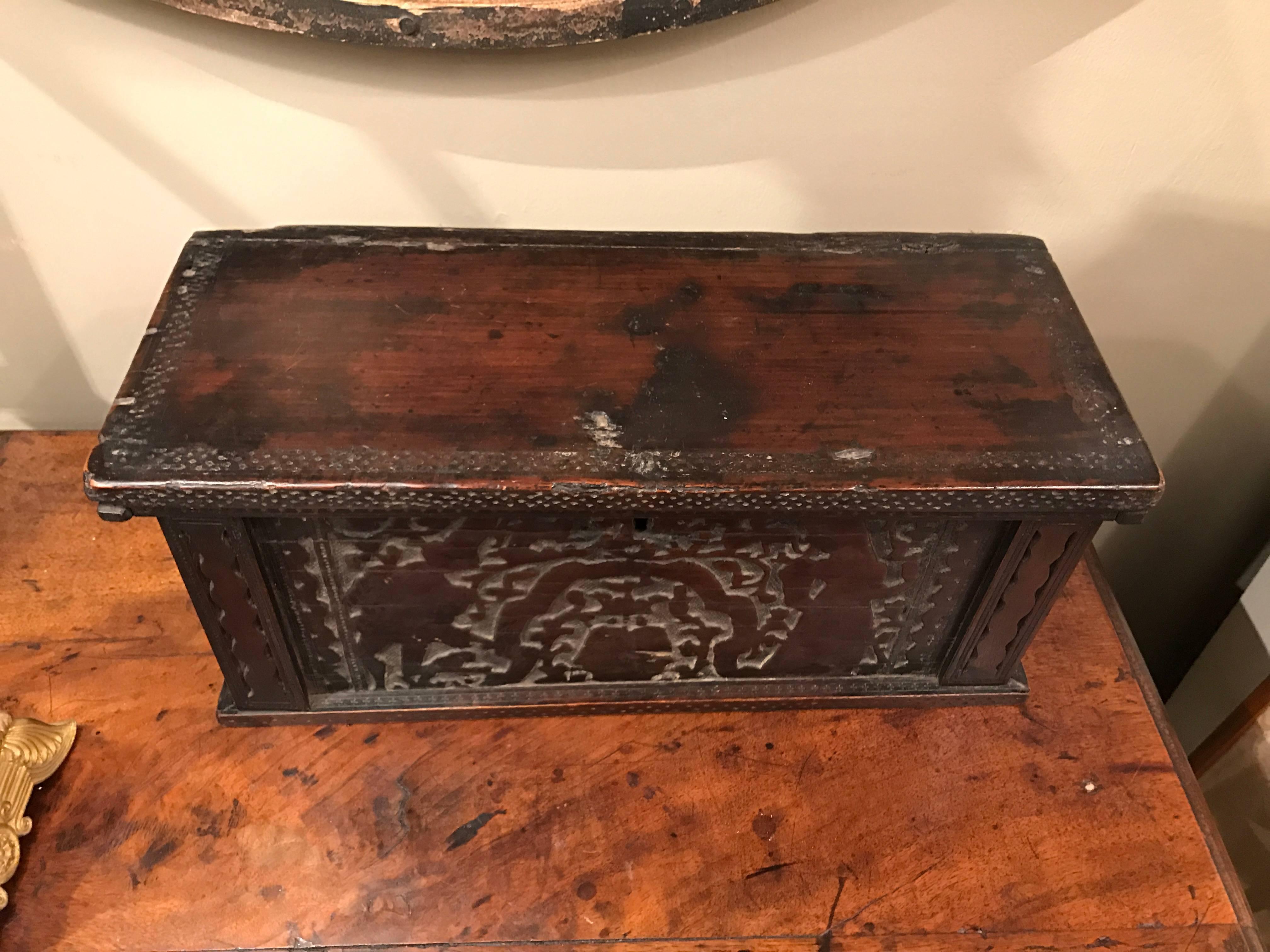 Northern Italian Cypress Penwork Box In Good Condition In Stamford, CT