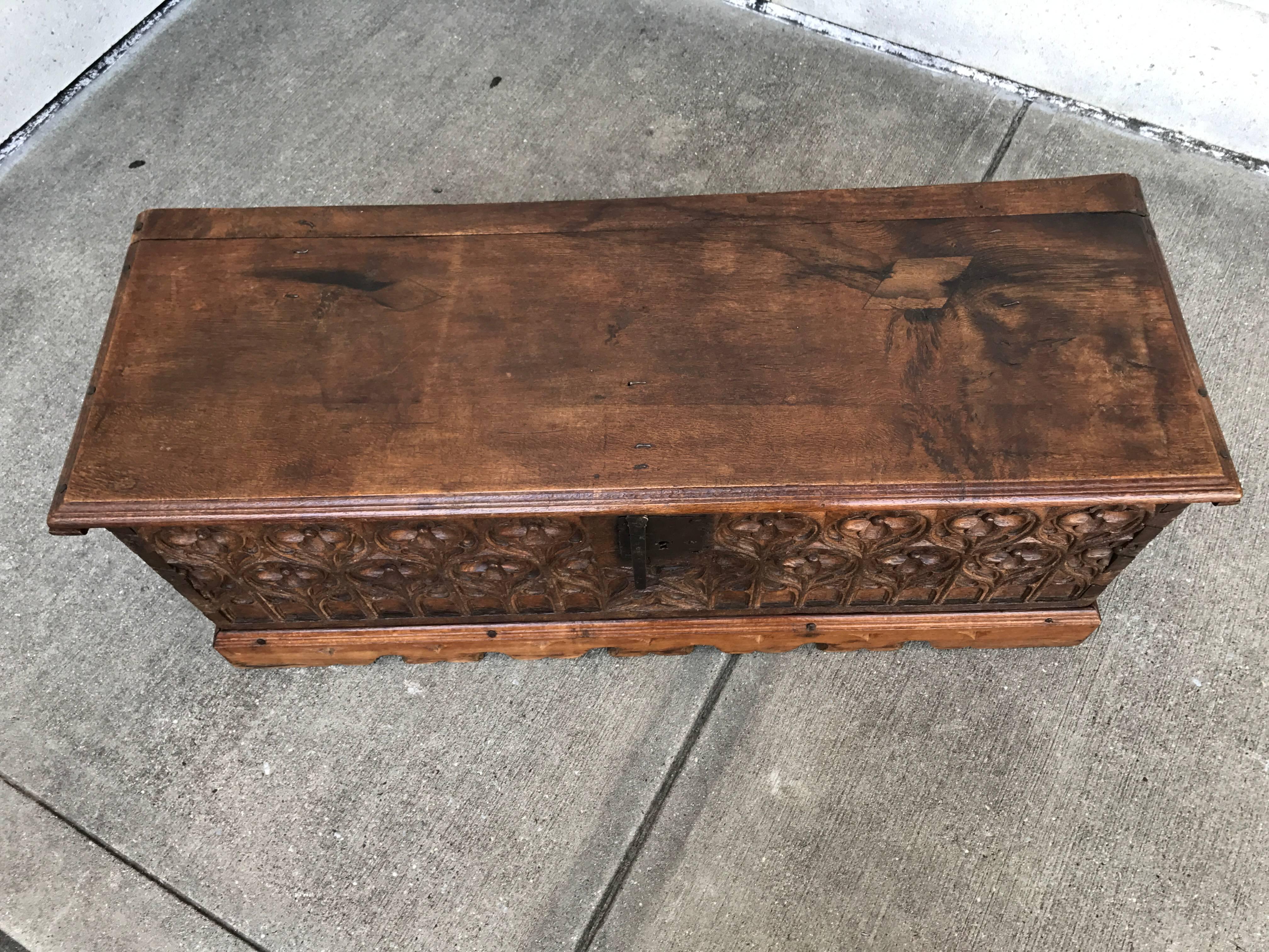 French Gothic Carved Oak Coffer 4