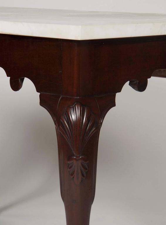 Irish Mahogany MarbleTop Console Table at 1stDibs