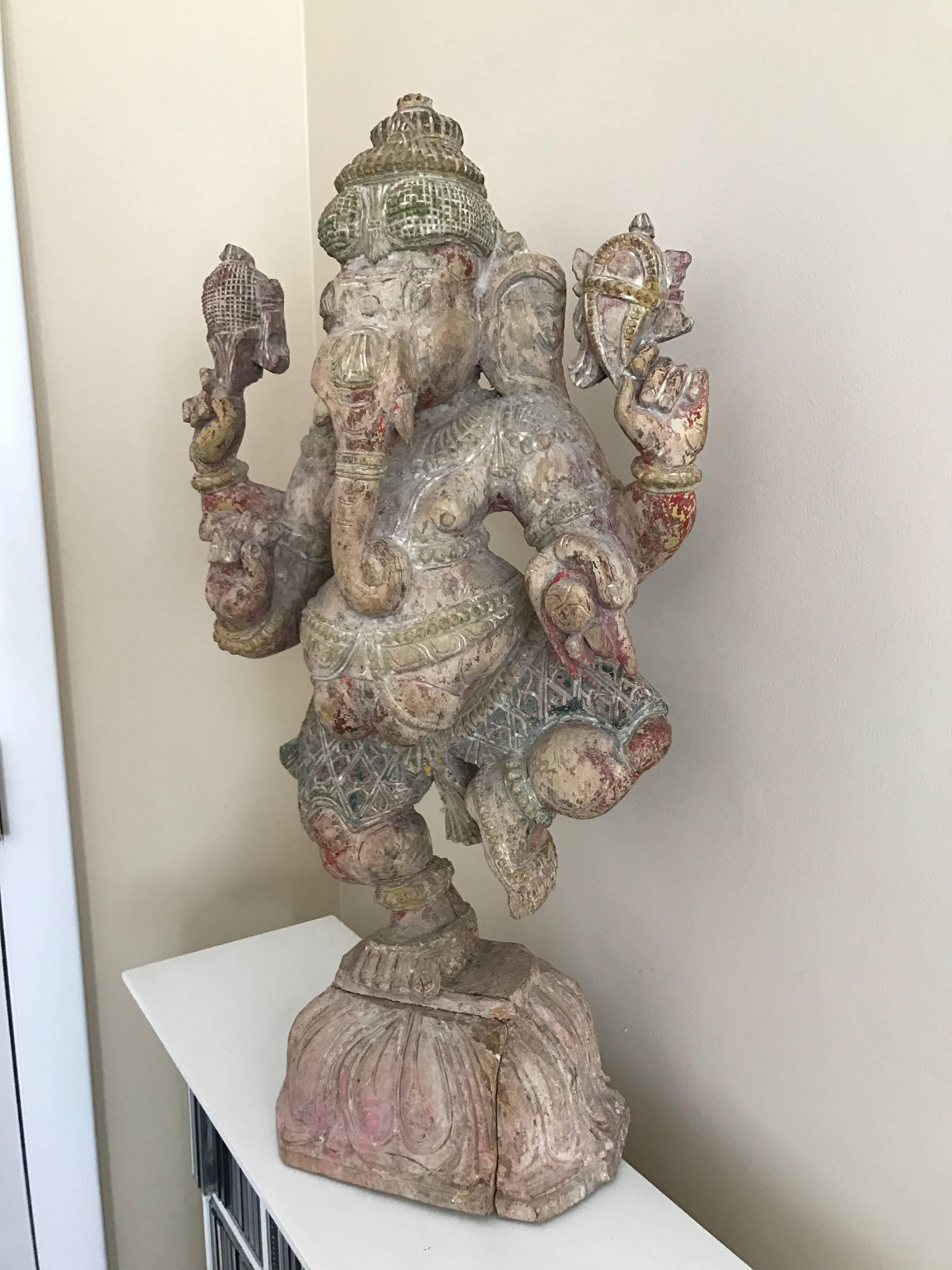 Carved Wood Figure of the Dancing Ganesha 2