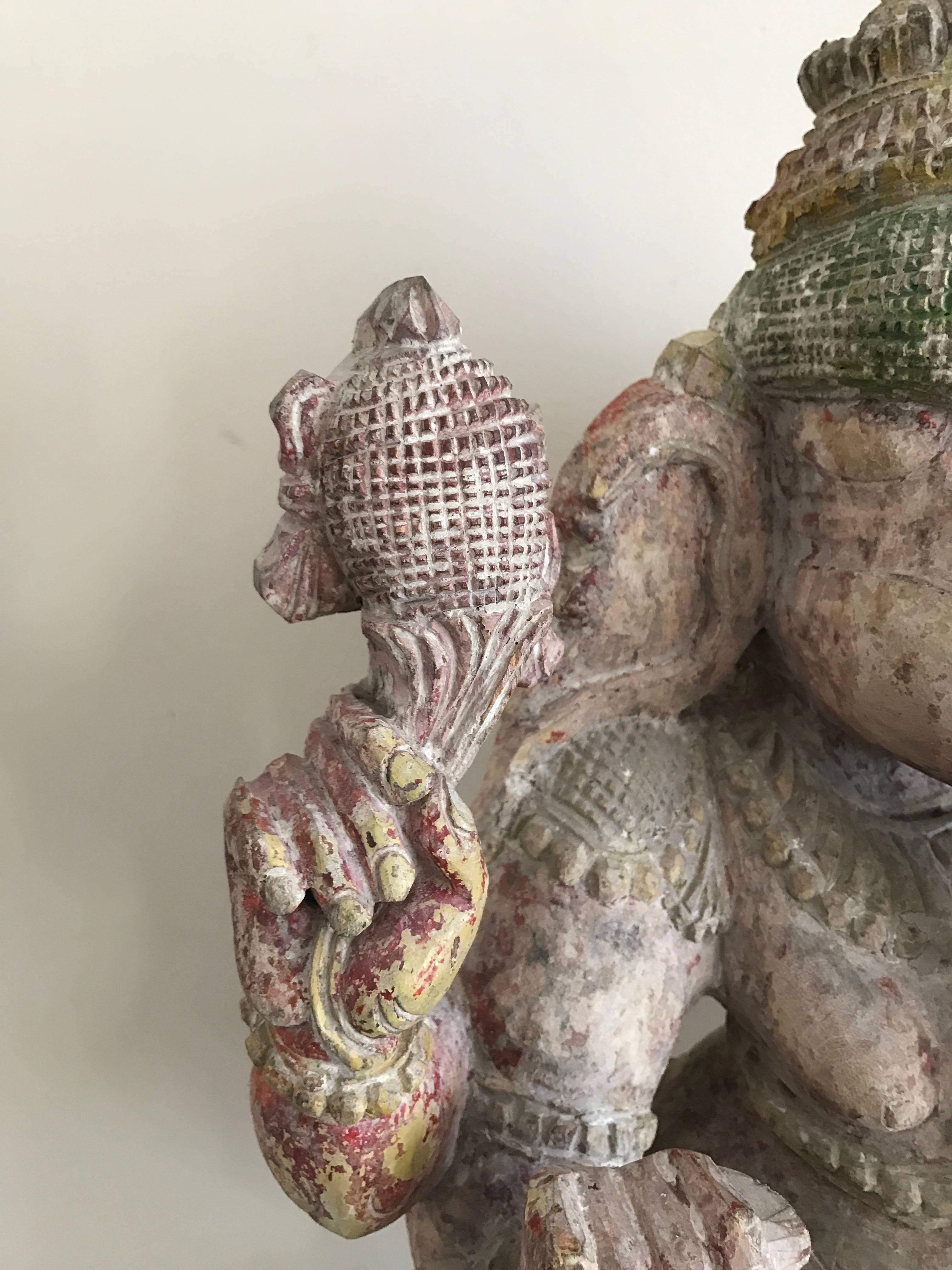 Carved Wood Figure of the Dancing Ganesha 3