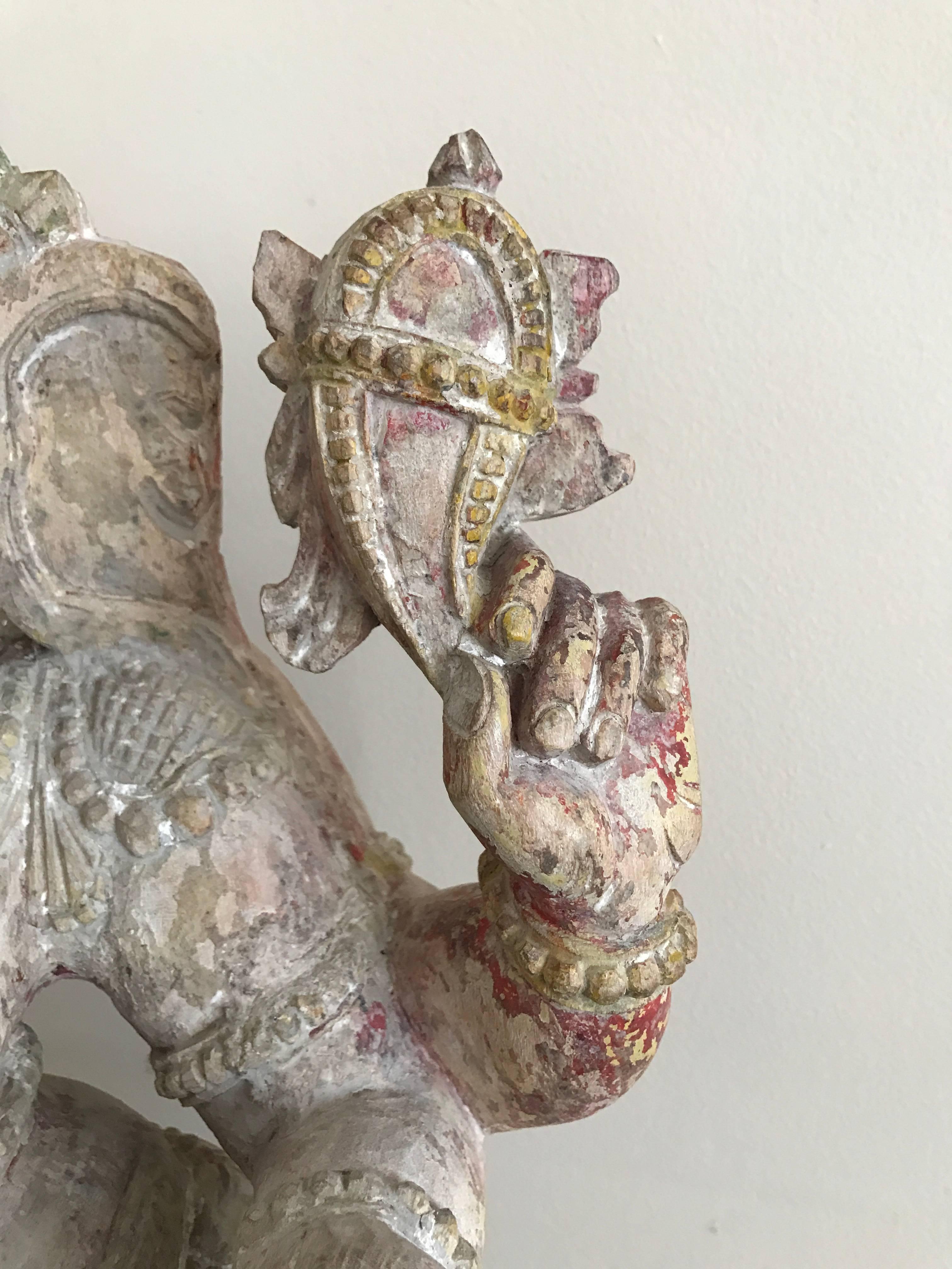 Carved Wood Figure of the Dancing Ganesha 4