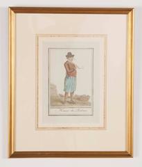 Set of Six Colored Engravings 'Costumes of Various Countries', 18th Century