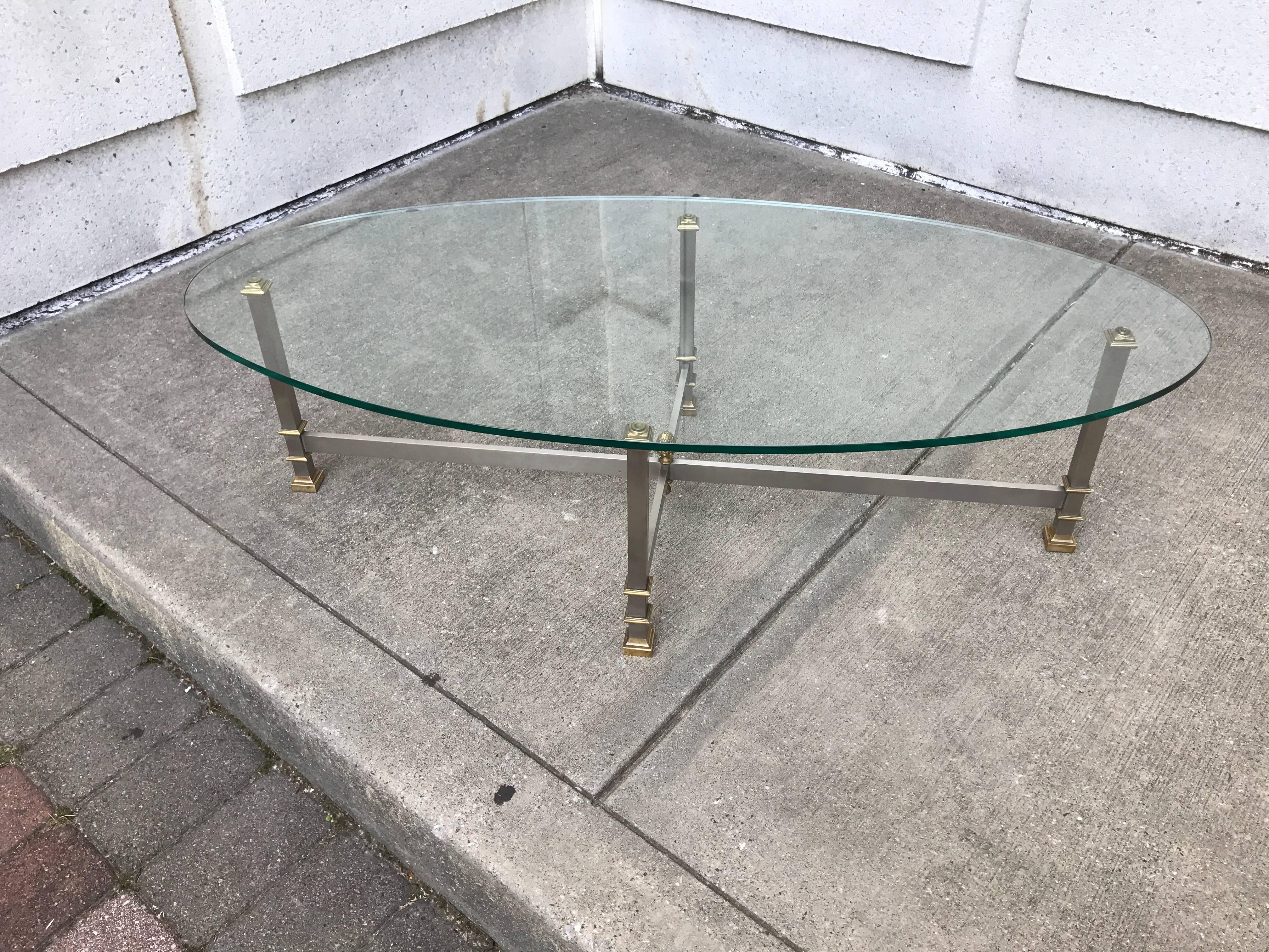 Mid-Century Modern Maison Jansen Oval Coffee Table
