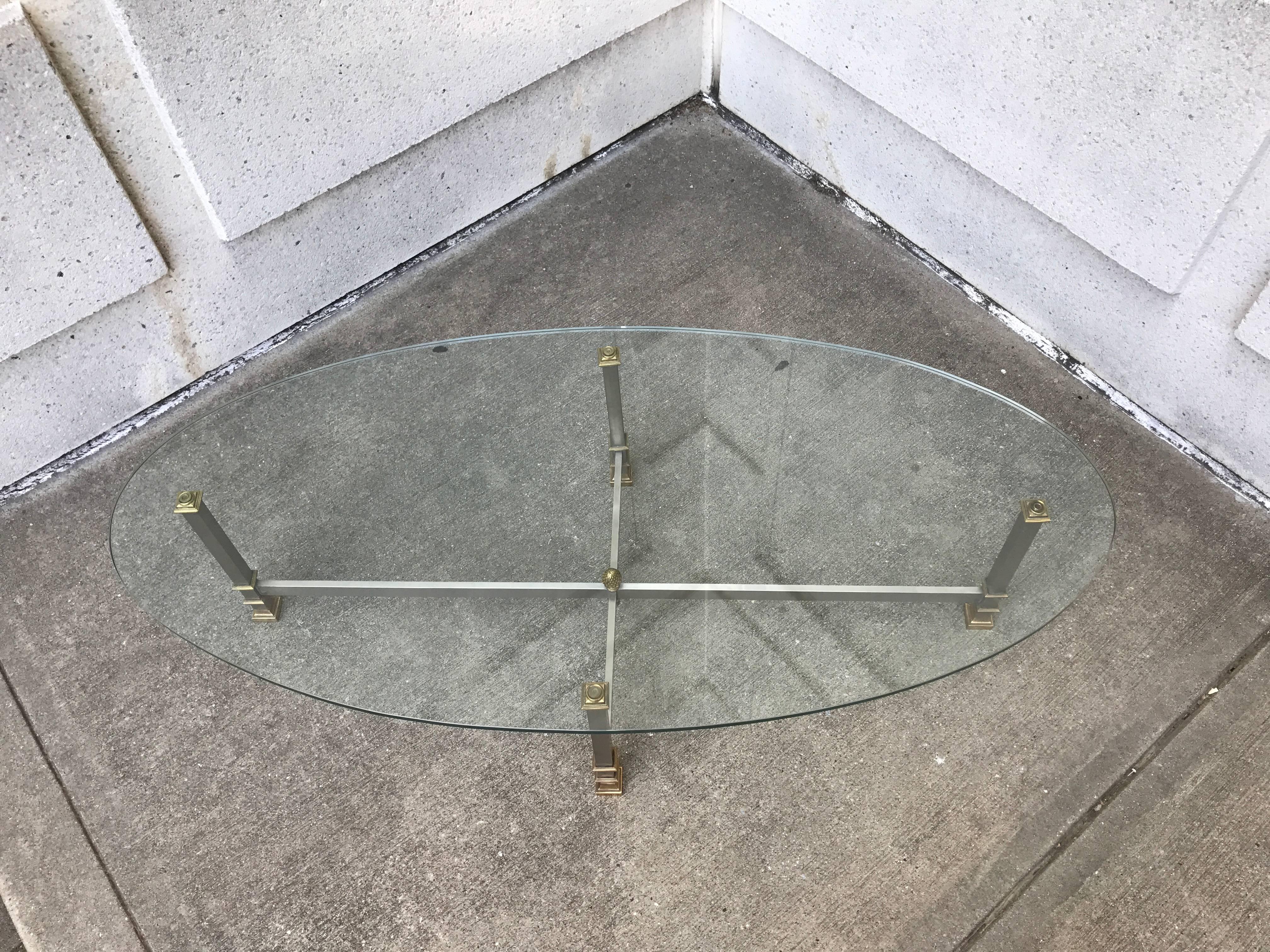 French Maison Jansen Oval Coffee Table