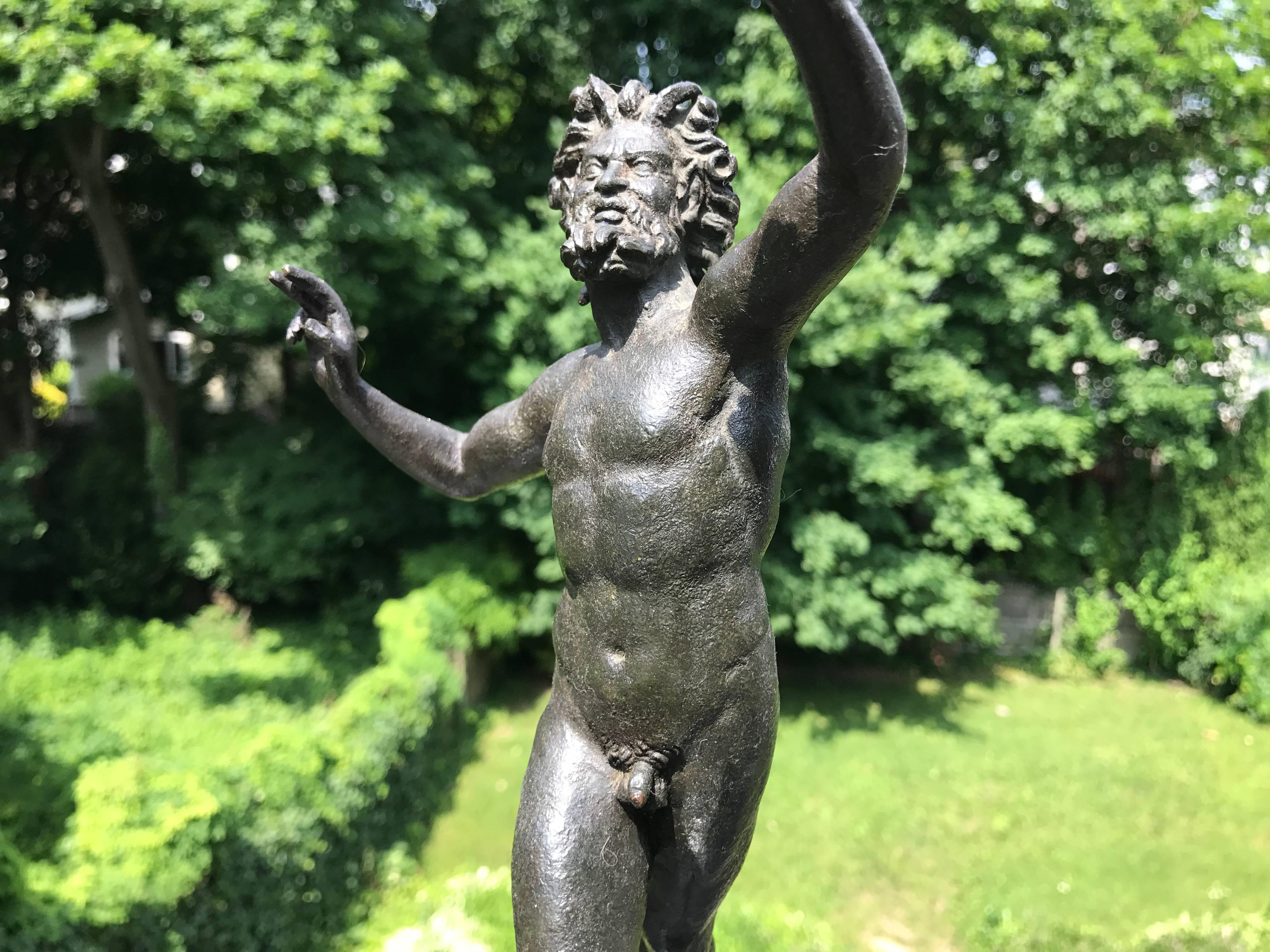 Grand Tour Bronze of 'the Dancing Faun' from Pompeii 1