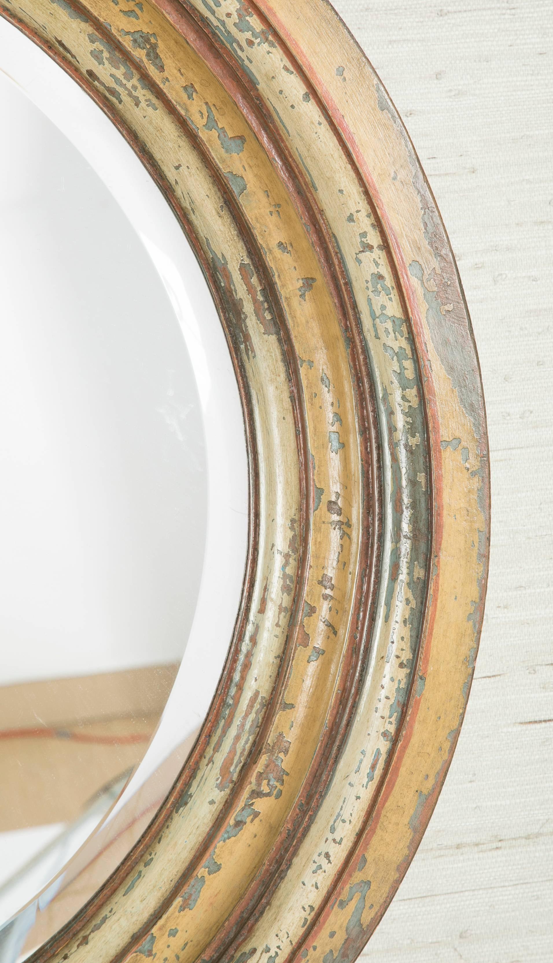 Round Painted Mirror with Beveled Glass 1