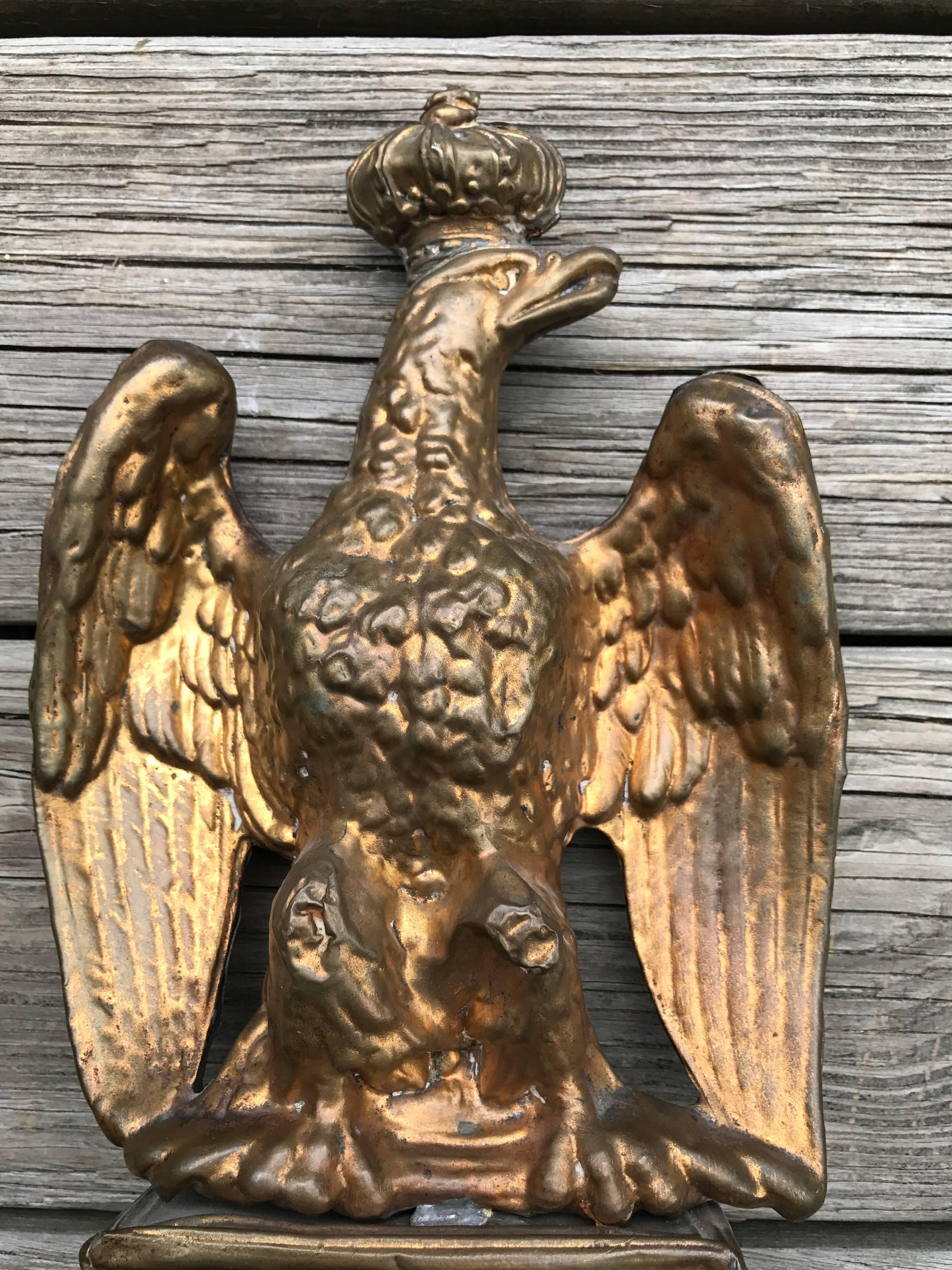 Napoleon III French Gilt Brass Crowned Eagle