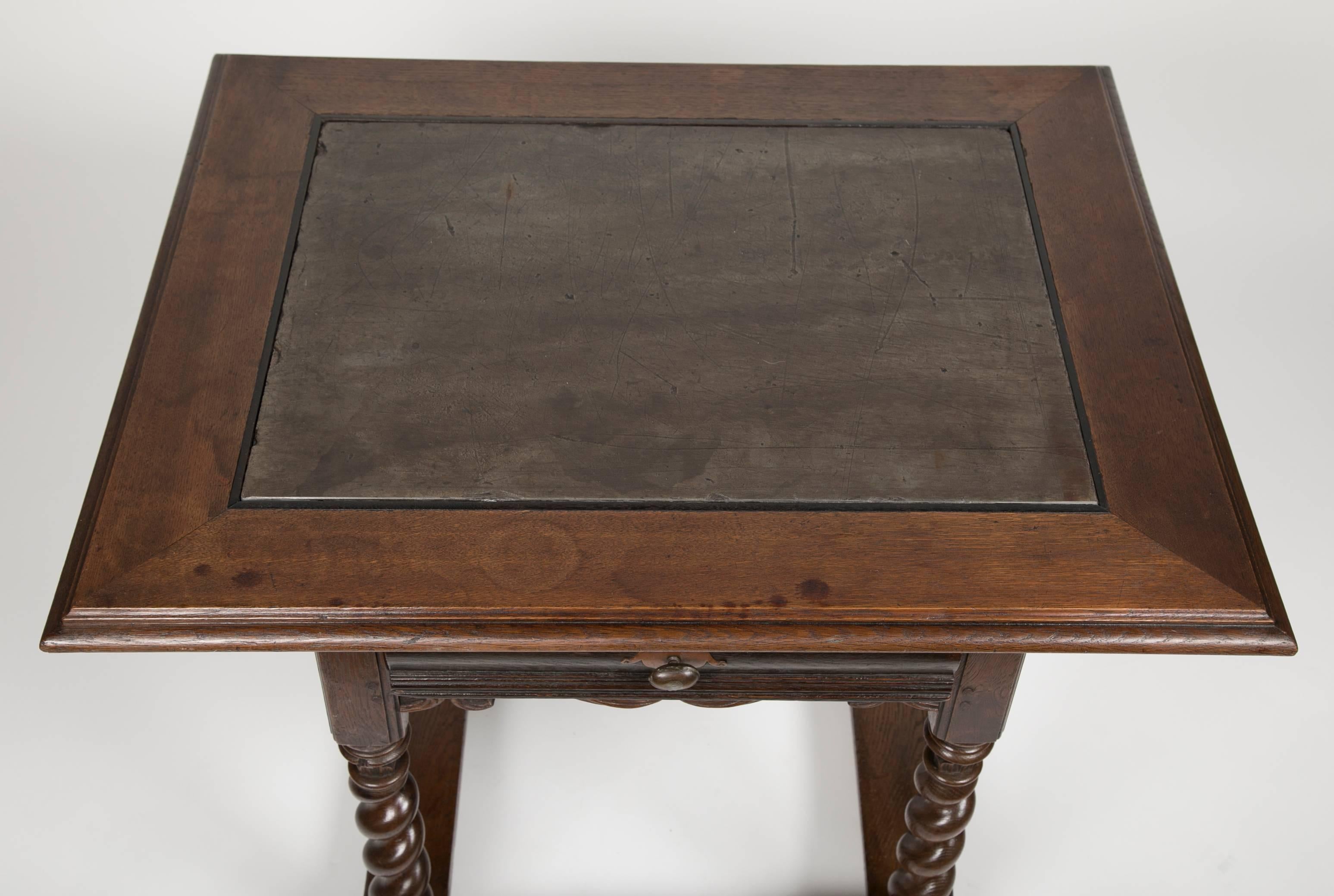 Dutch Baroque Oak Center Table with Inlaid Slate Top 3