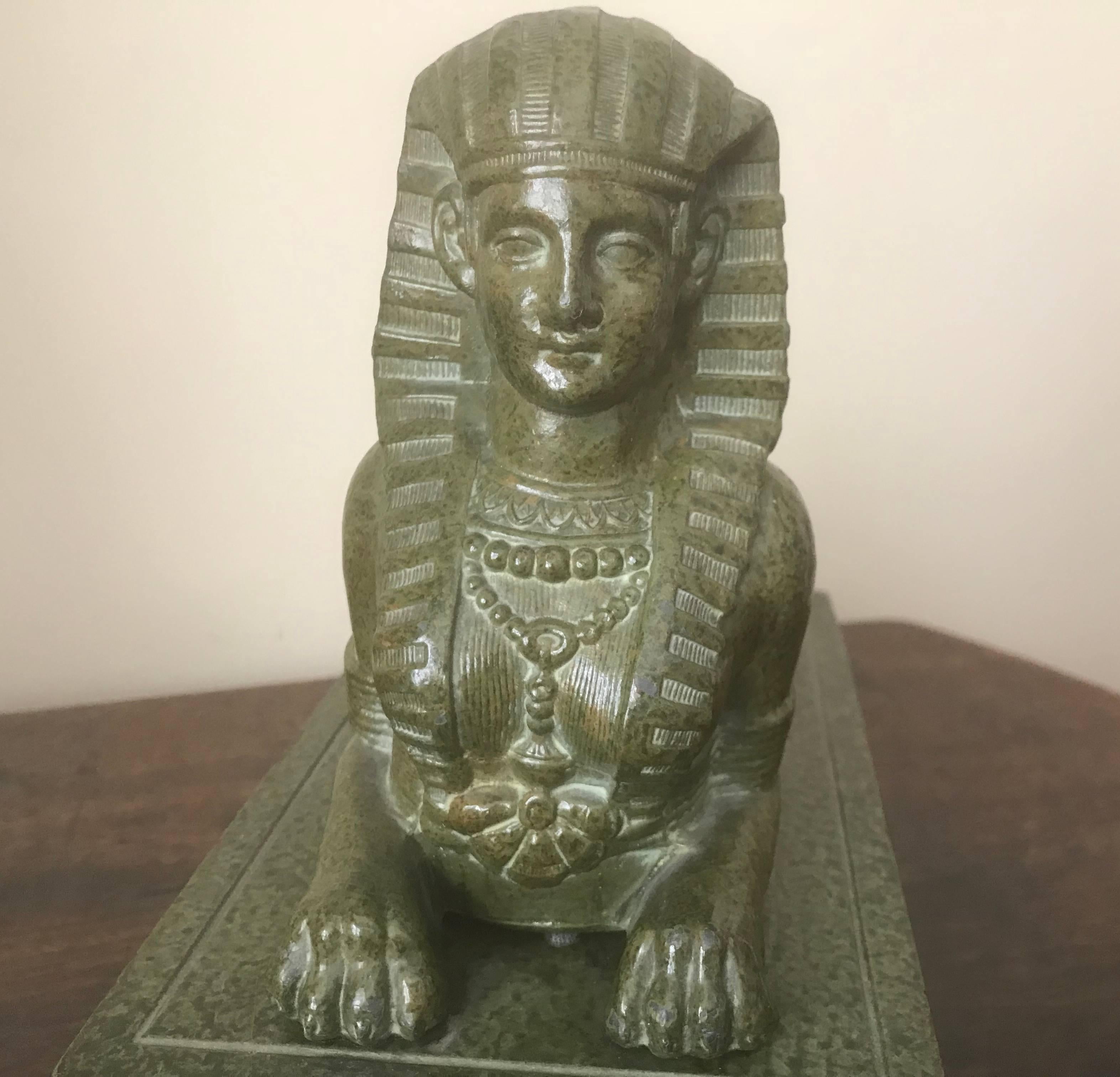 Grand Tour Egyptian Serpentine Sphinx 3