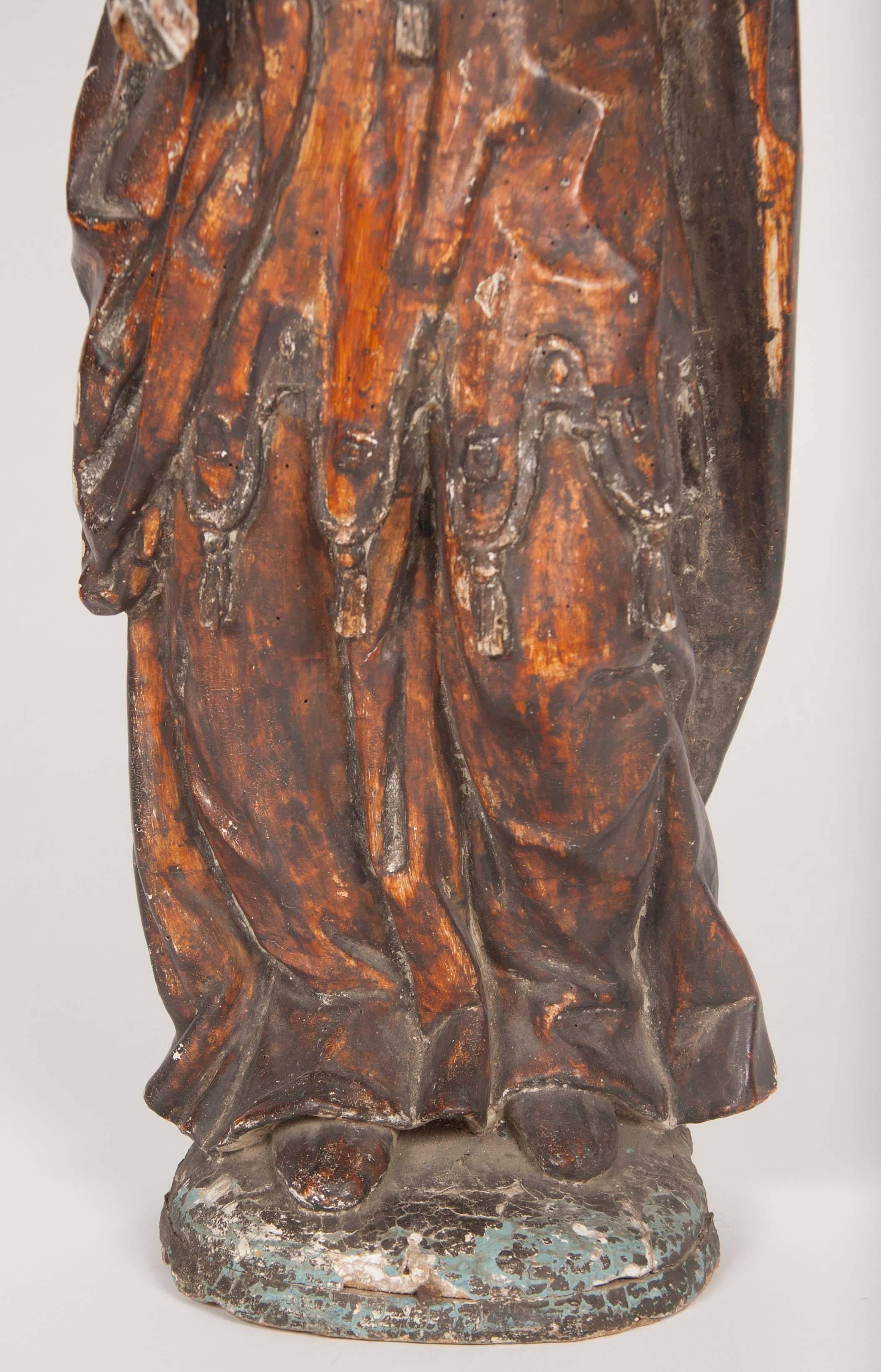 Italian Renaissance Carving of a Female Saint 3