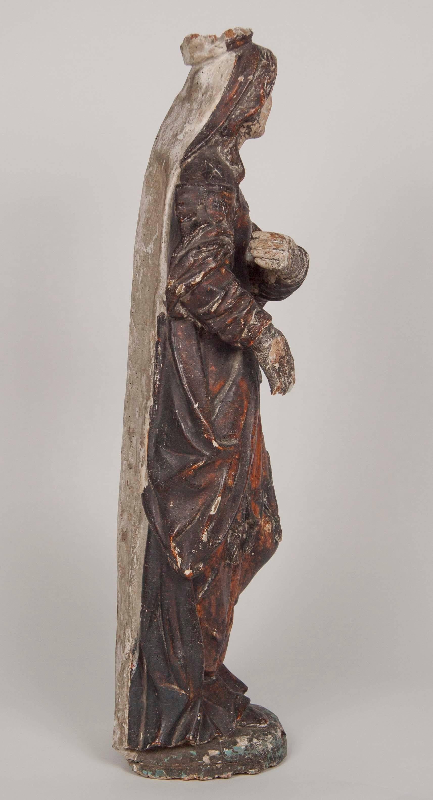 Italian Renaissance Carving of a Female Saint 4