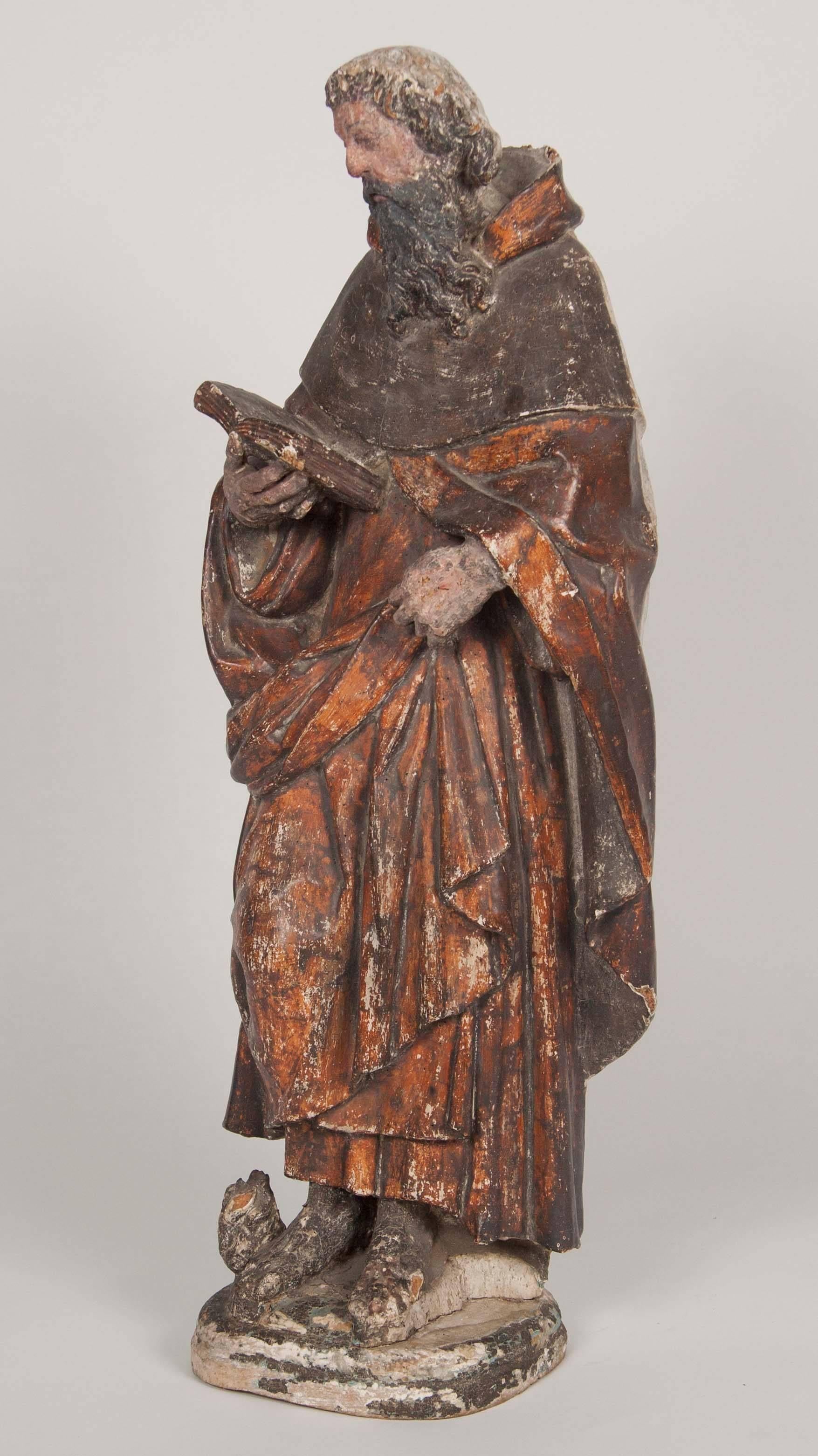 18th Century and Earlier 16th Century Italian Renaissance Carving of a Male Saint For Sale