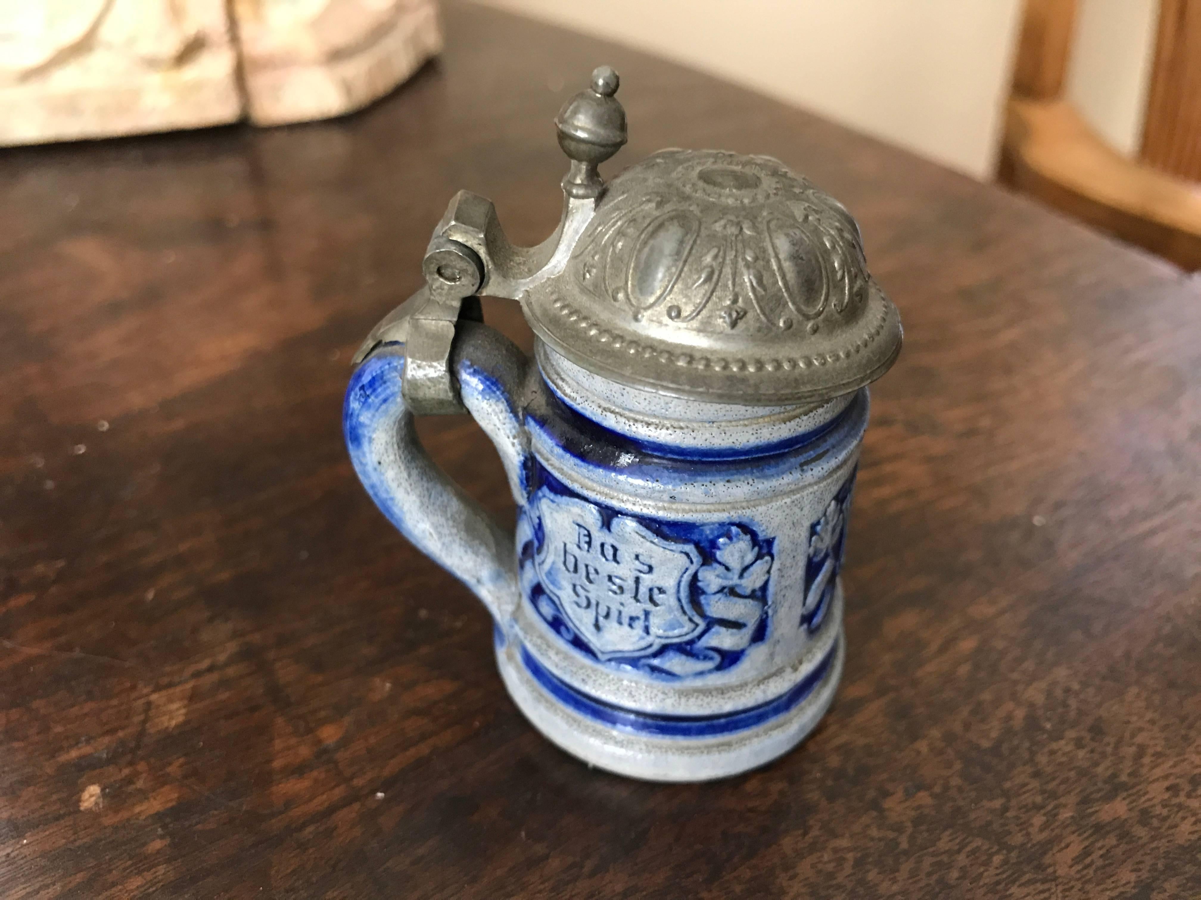mini beer stein with pewter lid