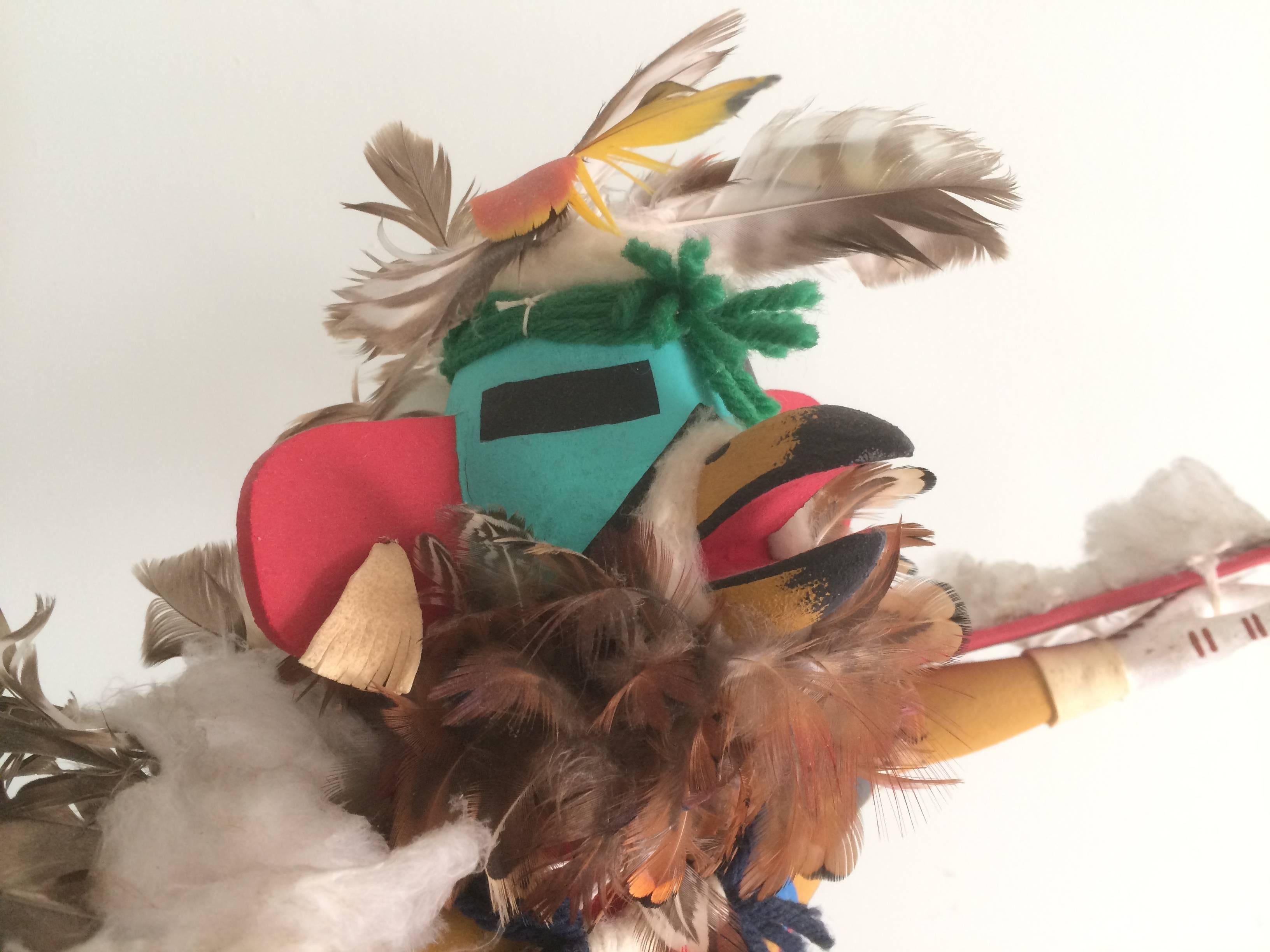 Beautiful large-scale eagle Kachina, hand-carved cottonwood by the late Ron Duwyenie.

The Eagle or Kwahu Kachina appears in the Kiva Dances in March, or during the Powamu ceremony. His dance resembles the eagle's motion of flight. The dance is