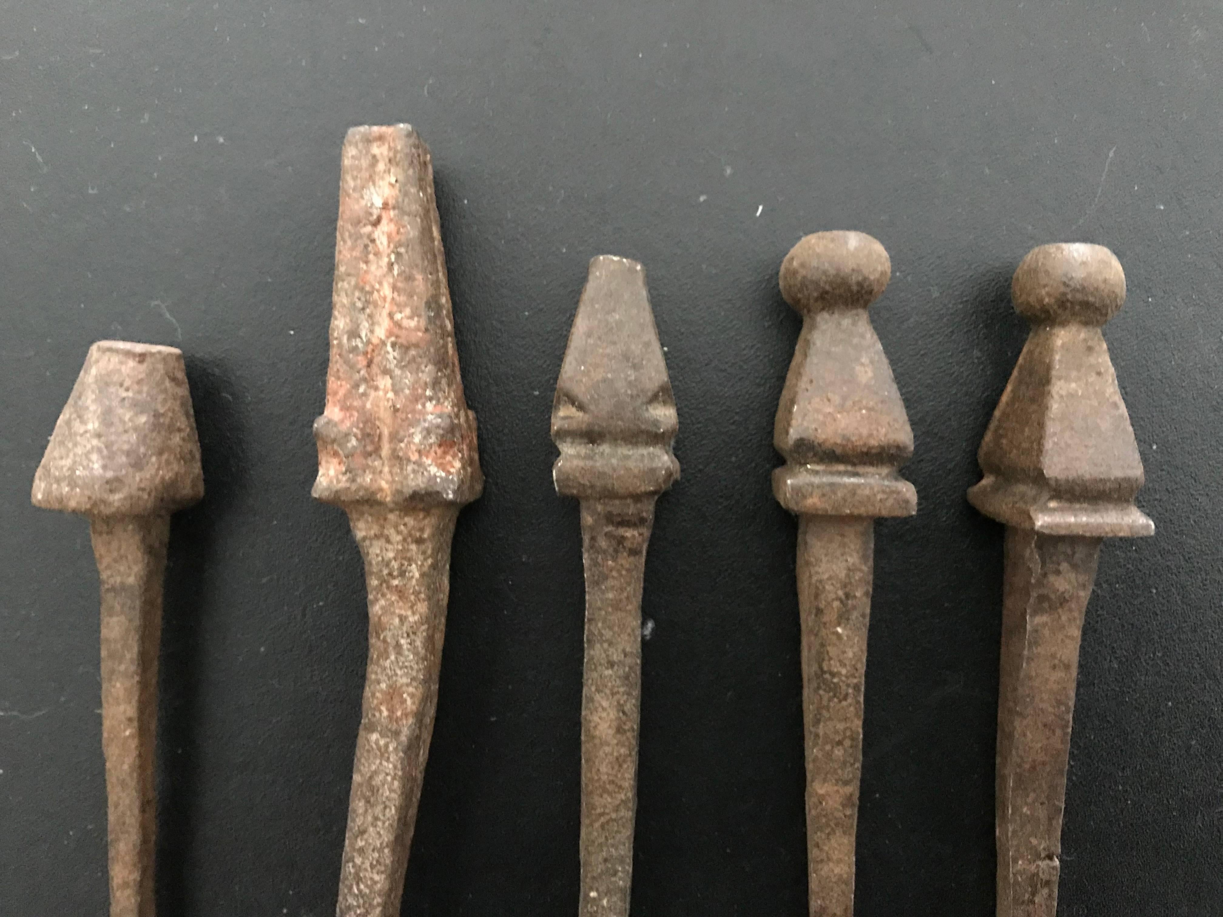 16th Century Spanish Italian Baroque Wrought Iron Nails  2
