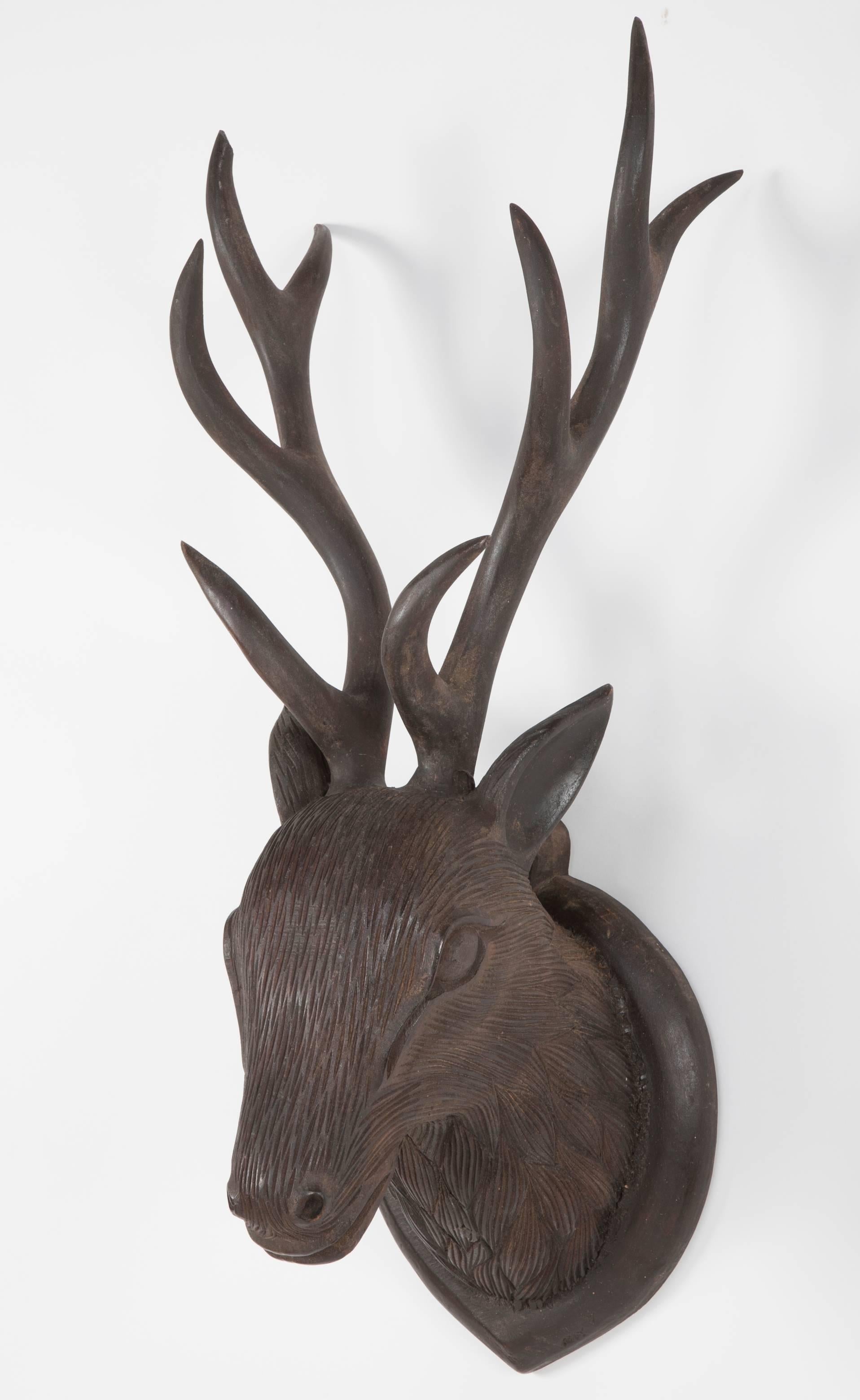 hand carved wooden reindeer