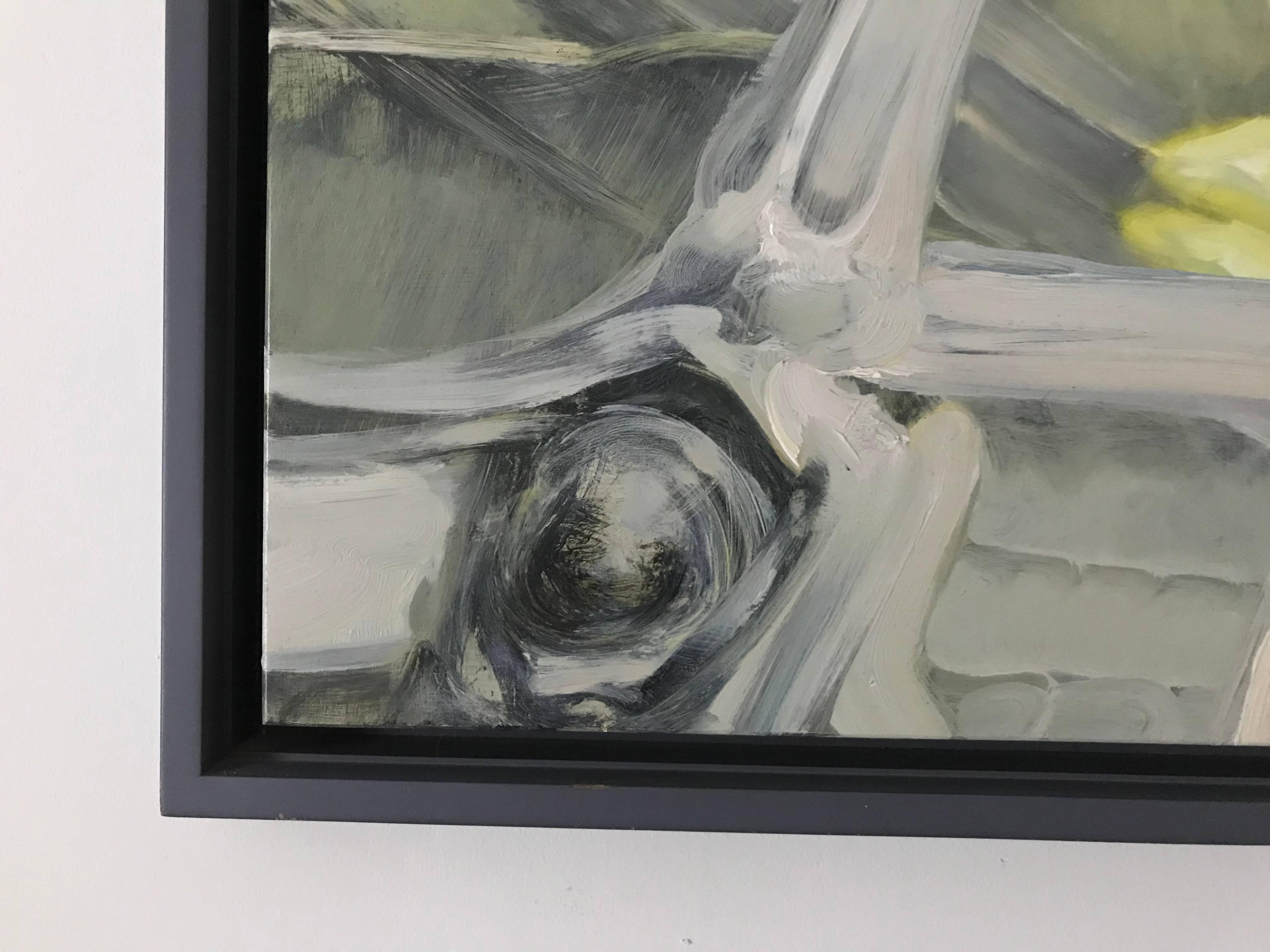 Abstract oil on board painting by Robert Chapman. In the artist's hand made frame. 
As the assistant to Willem de Kooning for the last decade of de Kooning’s life, Chapman was afforded the opportunity to glean boundless information from one of the