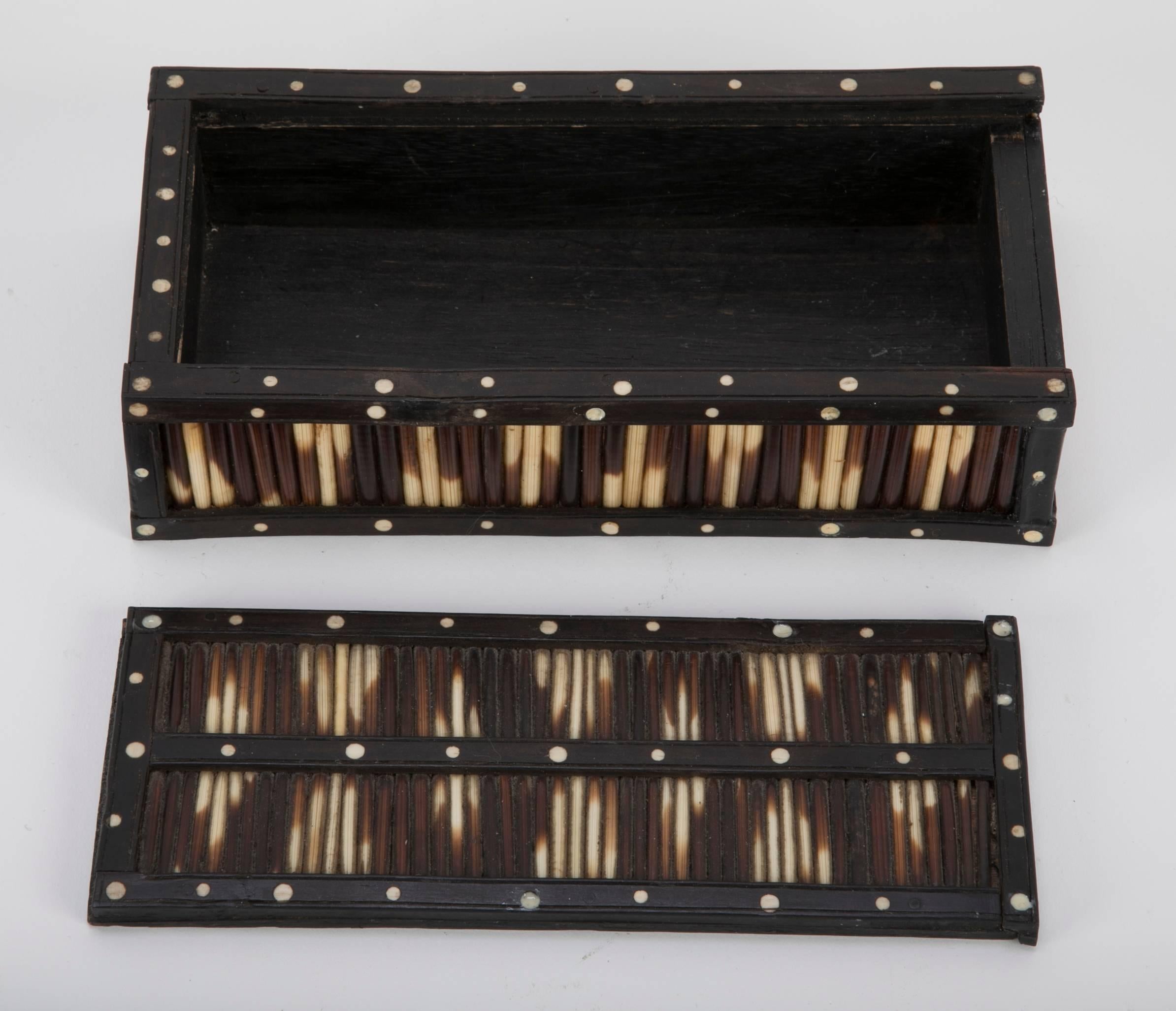 Sri Lankan Anglo-Indian Porcupine Quill Pen Box