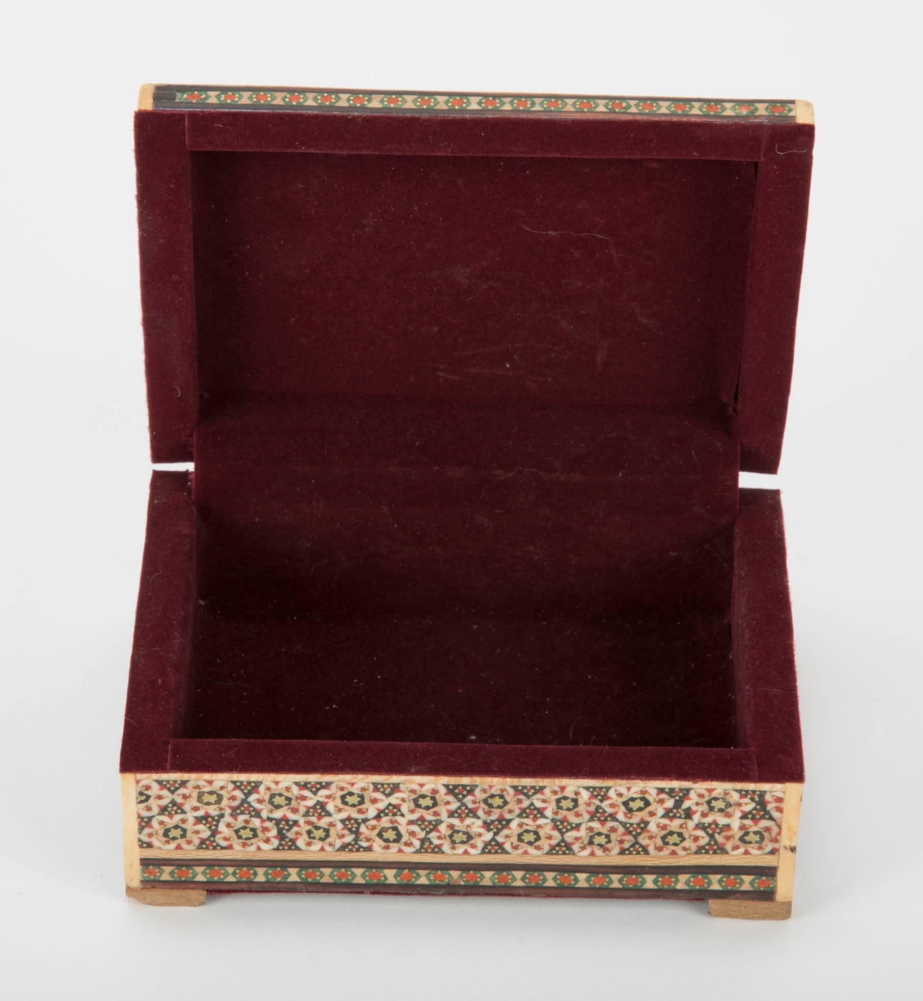 Moorish Persian Tessellated Bone and Inlaid Wood Box