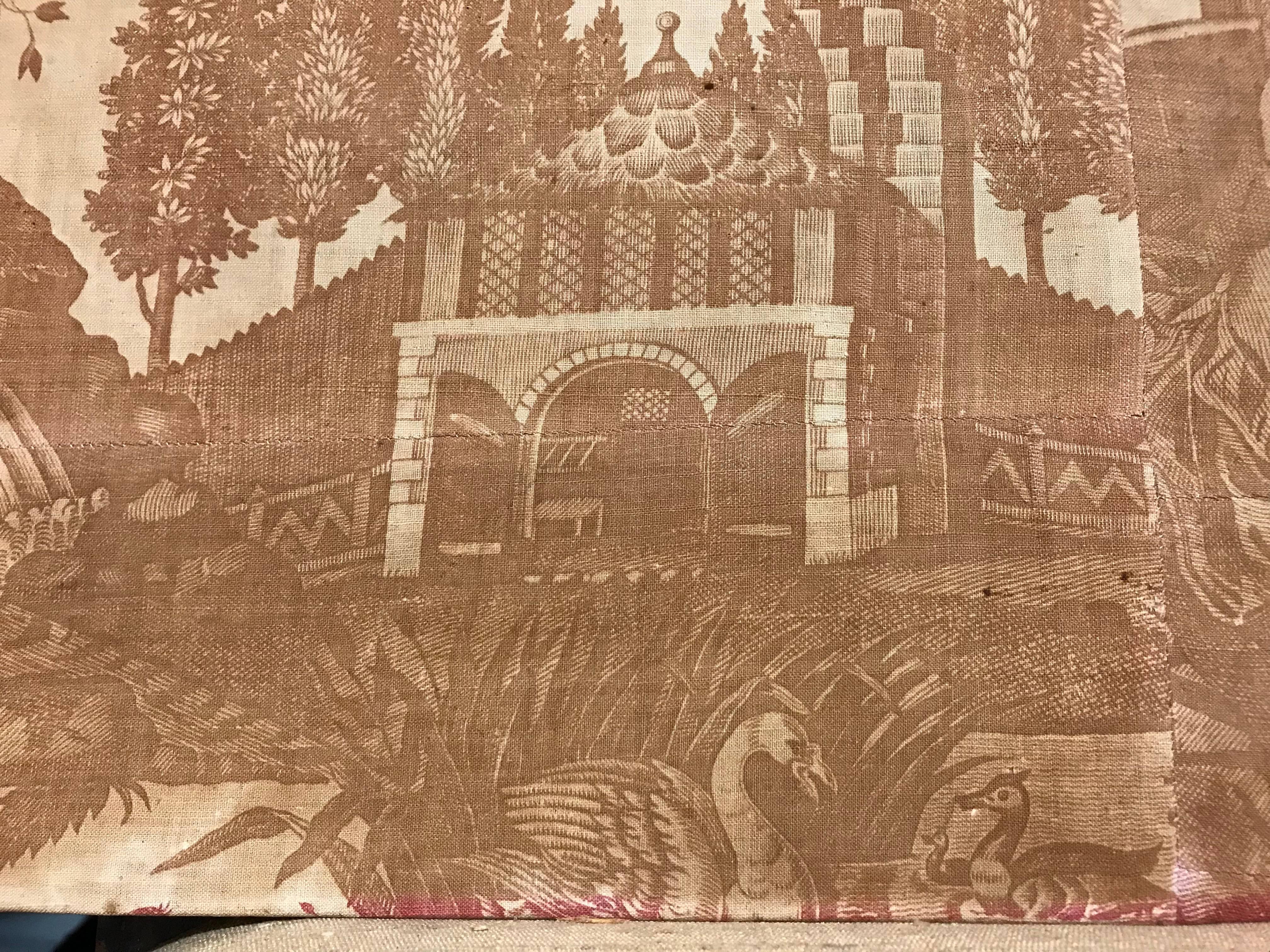 18th Century French Toile De Jouy Textile Panel In Excellent Condition In Stamford, CT