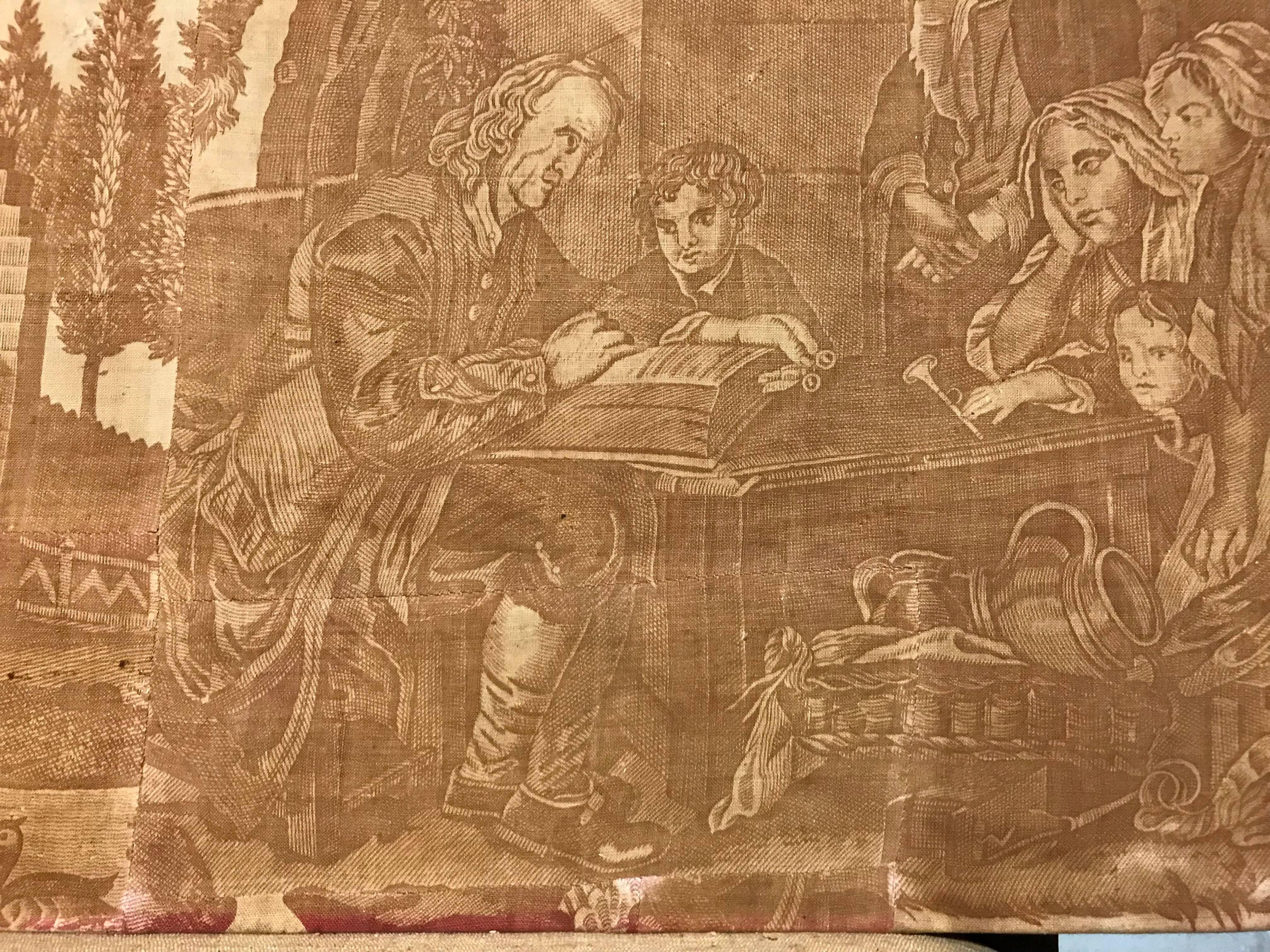 18th Century French Toile De Jouy Textile Panel 3