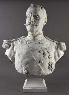 Große Gipsbüste von Marschall Foch von Auguste Maillard