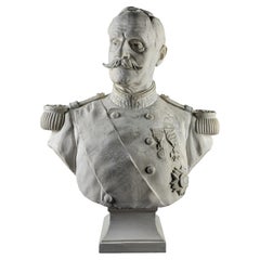 Gran busto de yeso del mariscal Foch, obra de Auguste Maillard