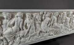 Large Plaster Bas-relief (240 Cm) – A Mythological Marine Procession Known As Th
