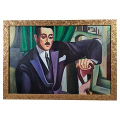 Tamara De Lempicka (after) - Portrait Of Prince Eristoff - Oil On Canvas
