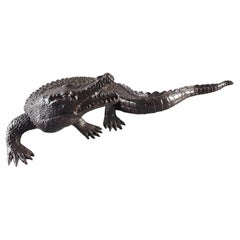 Large Bronze Crocodile