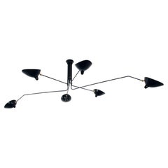 Serge Mouille - Ceiling Lamp 6 Rotating Arms - DROP, ARM LENGTH CUSTOMIZABLE!