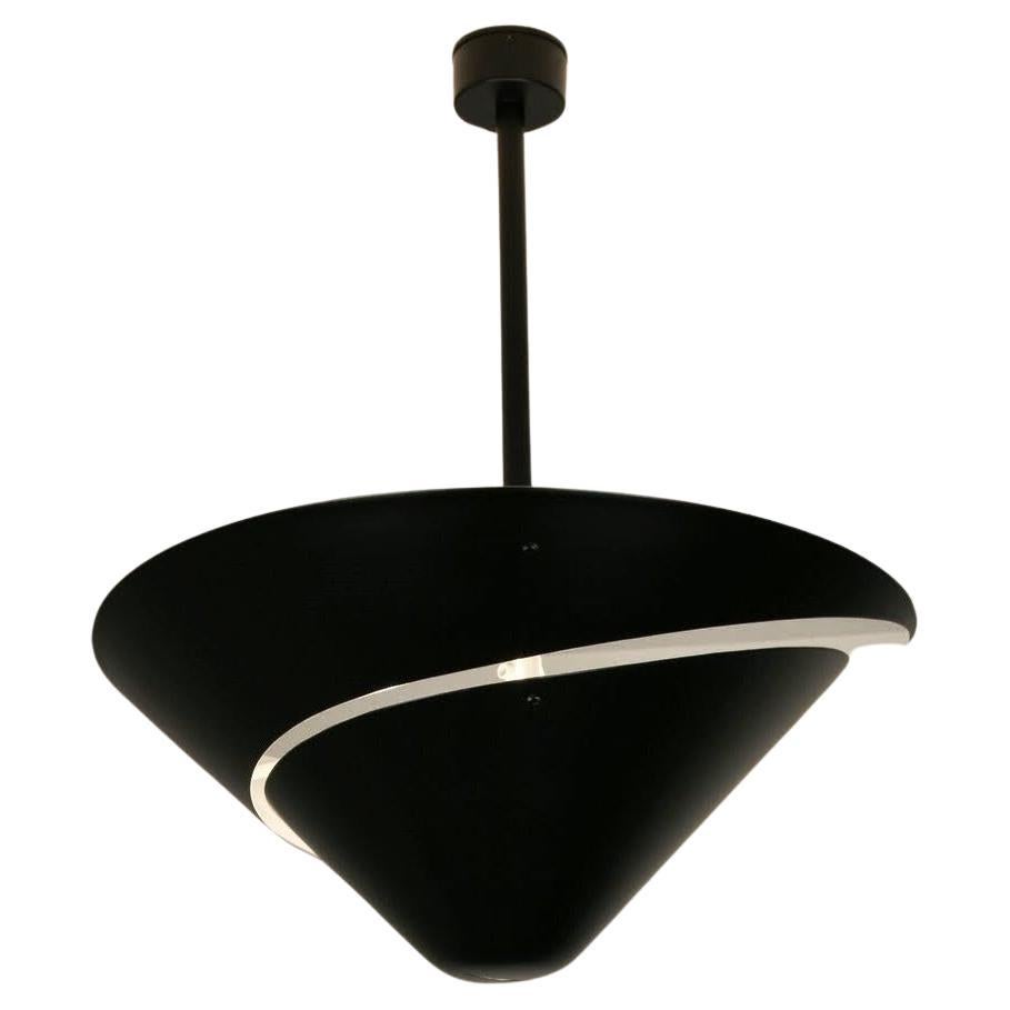 Serge Mouille - Medium Snail Ceiling Lamp in Black - IN STOCK! For Sale