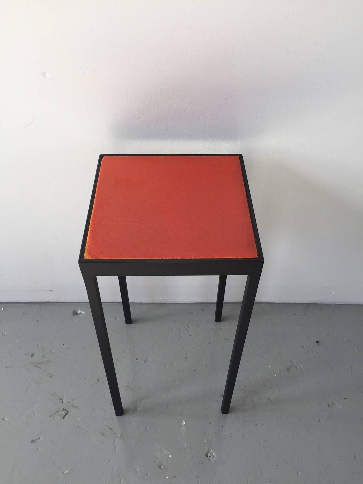 Mid-Century Modern Baby Side Table with Roger Capron vintage tile