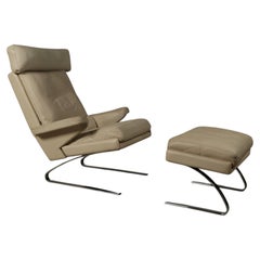 Leather "Swing" lounge chair with ottoman for COR Germany, 1960's