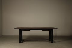 Table de salle à manger en chêne teinté foncé de Jean Batenburg, destinée au Michigan, Belgique, vers 1969