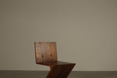 Set of Four Zig-Zag Chairs after Gerrit Rietveld