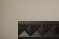 Jean Batenburg for MI brutalist sideboard in ebonized oak, Belgium, 1960s
