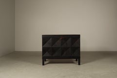 Jean Batenburg for MI brutalist bar cabinet in ebonized oak, Belgium, 1960s