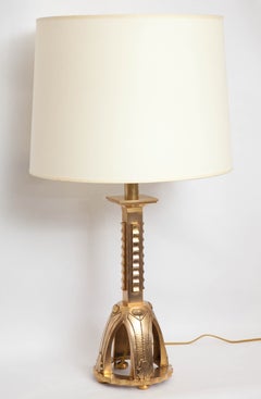 Table Lamps Pair Art Deco Bronze  France 1930's