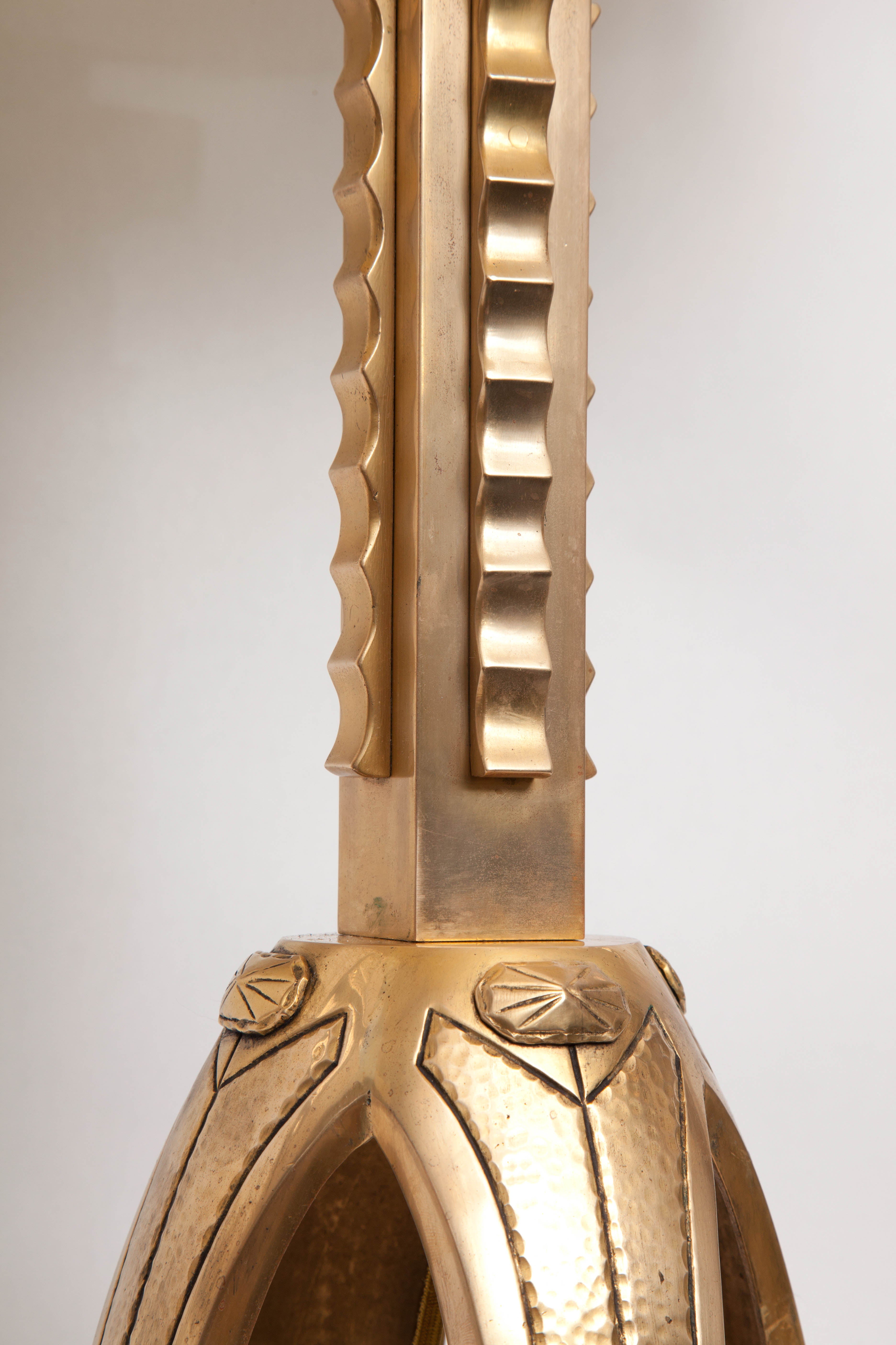  Table Lamps Pair Art Deco Bronze  France 1930's For Sale 1