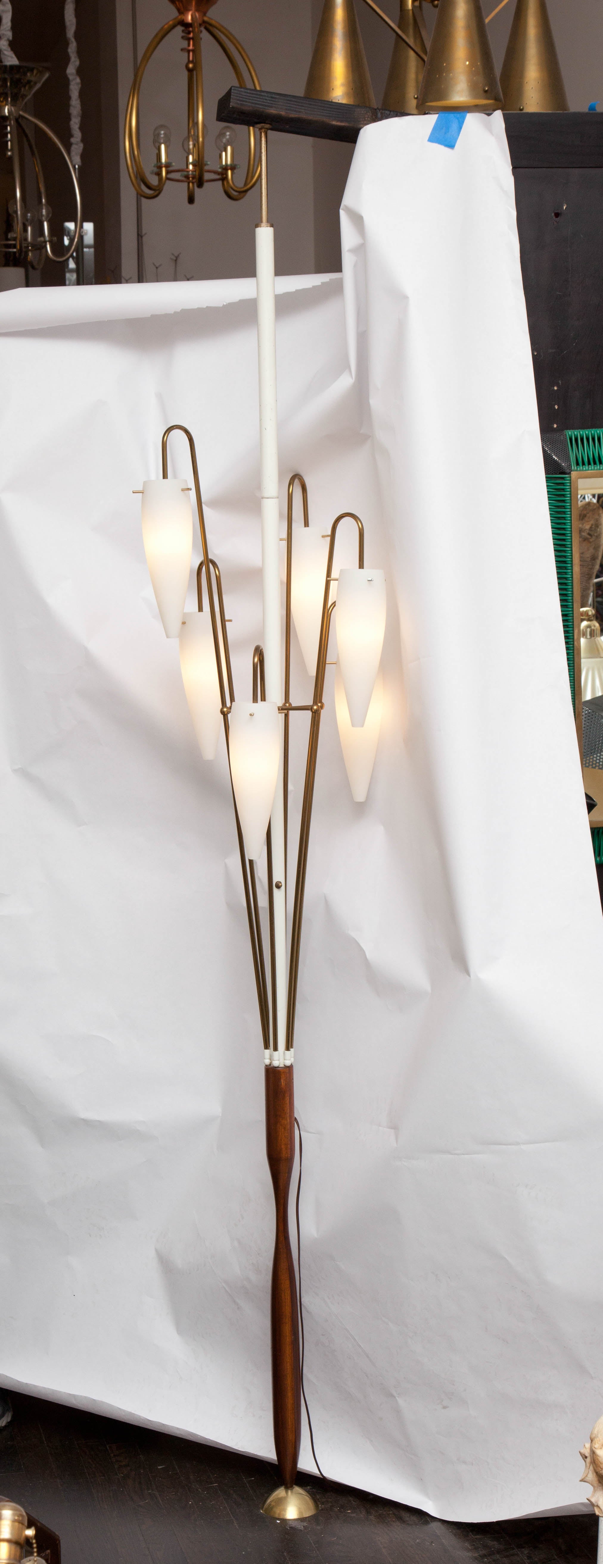 1950s Italian Modernist Pole Lamp Attributed to Stilnovo
