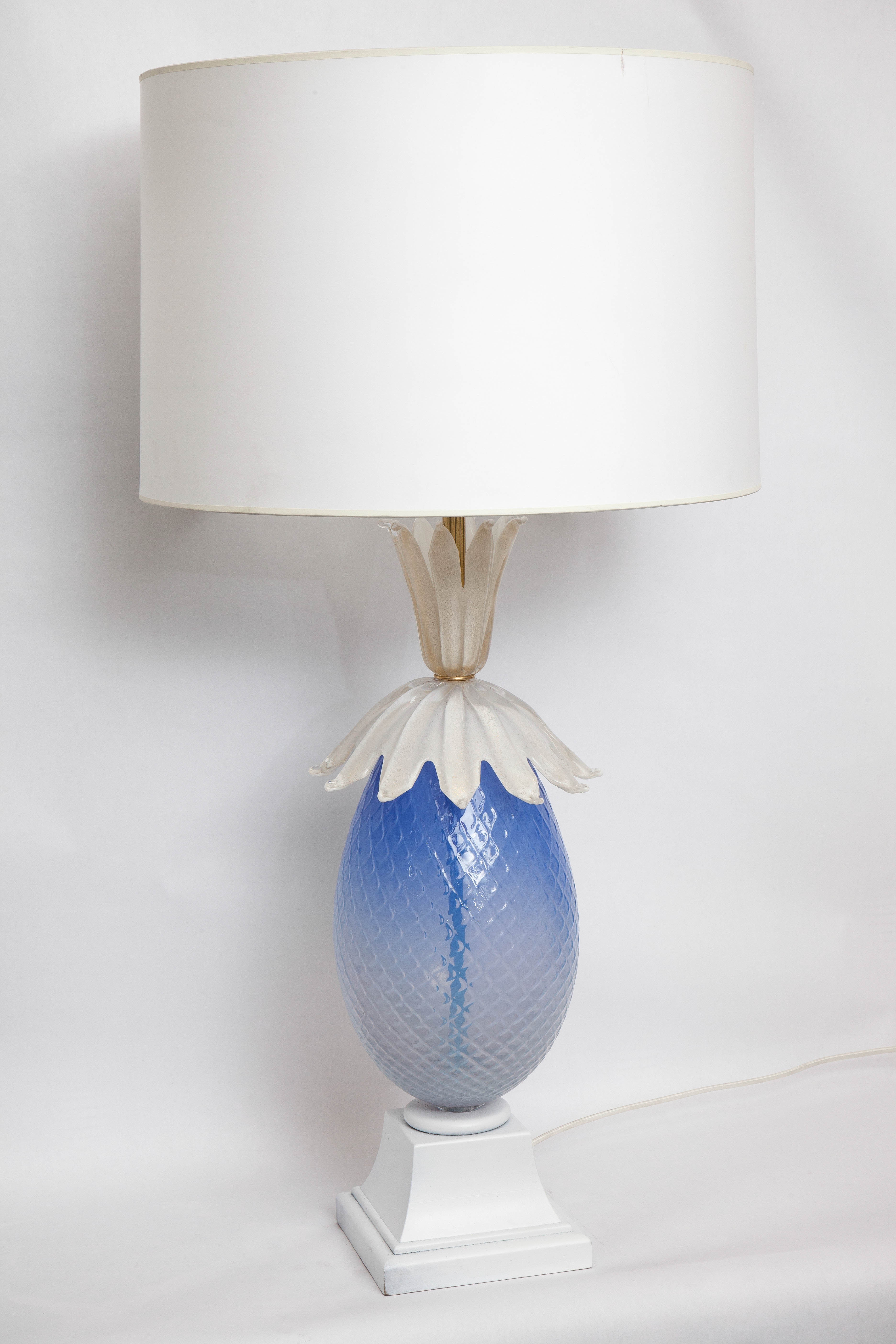 American  Martenuzzi Table Lamp Murano Glass Mid Century Modern Italy 1950's