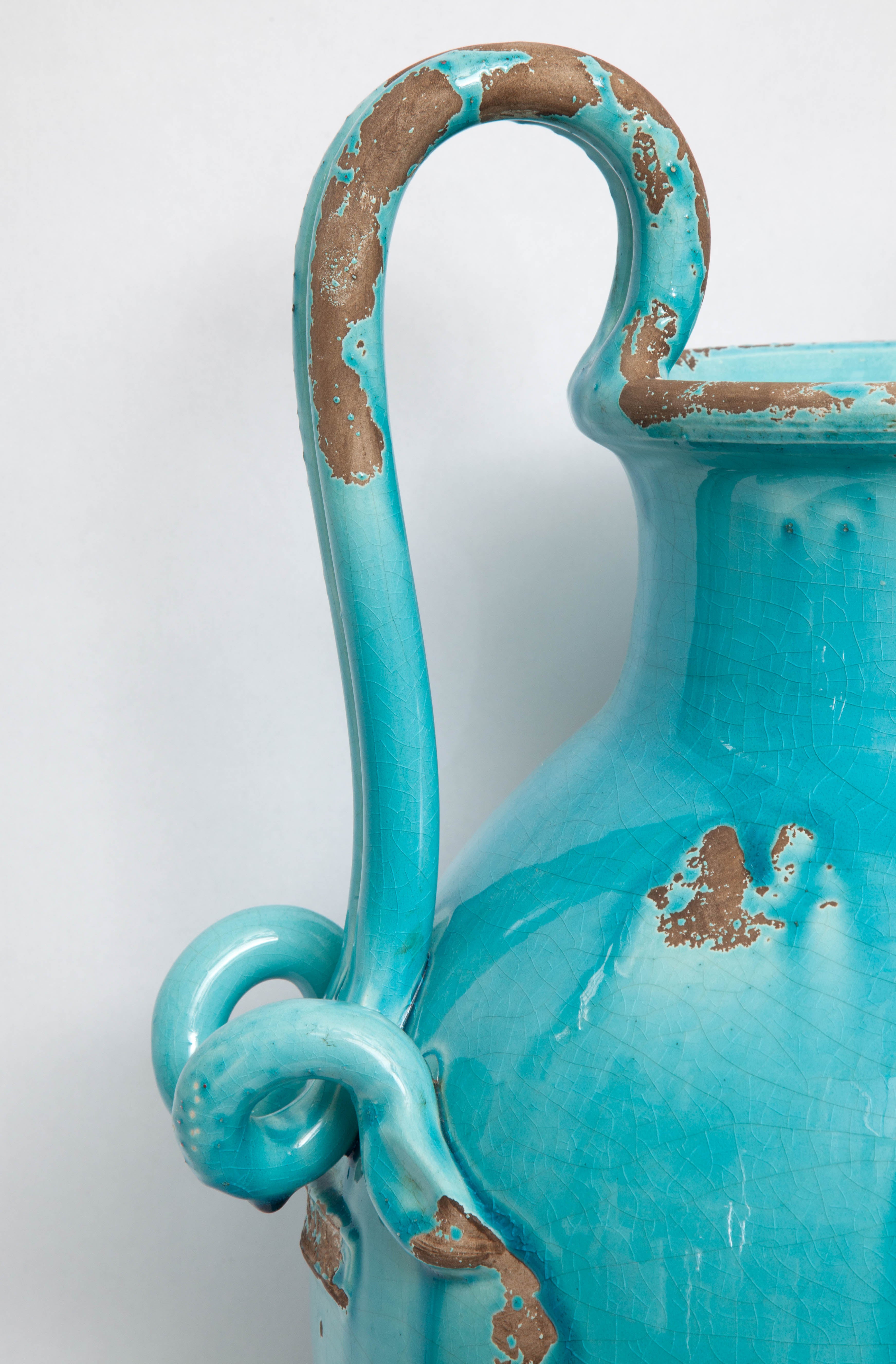 Mid-Century Modern 1940s Italian Art Moderne Ceramic Vase Signed Art Italica, Italy