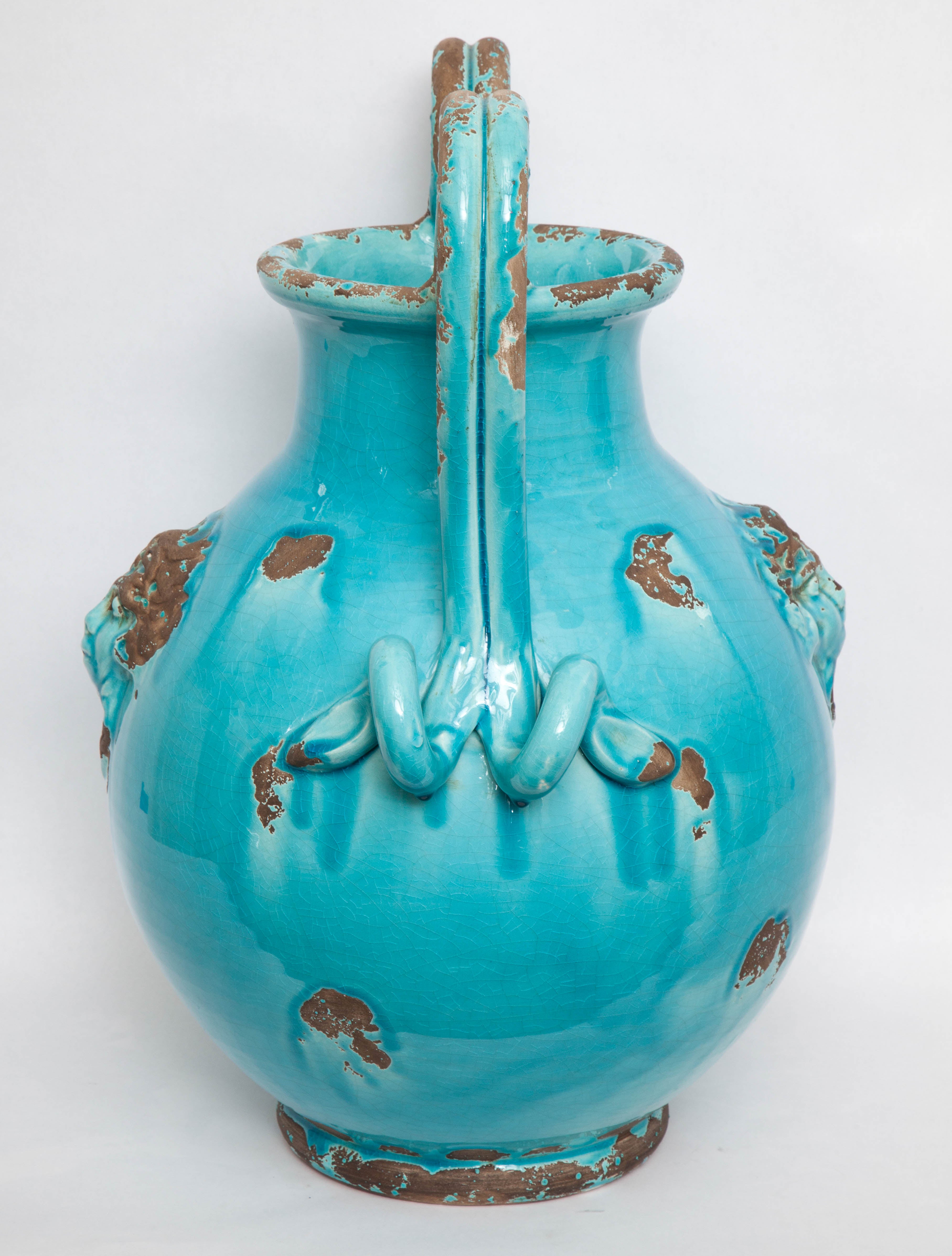 Mid-20th Century 1940s Italian Art Moderne Ceramic Vase Signed Art Italica, Italy