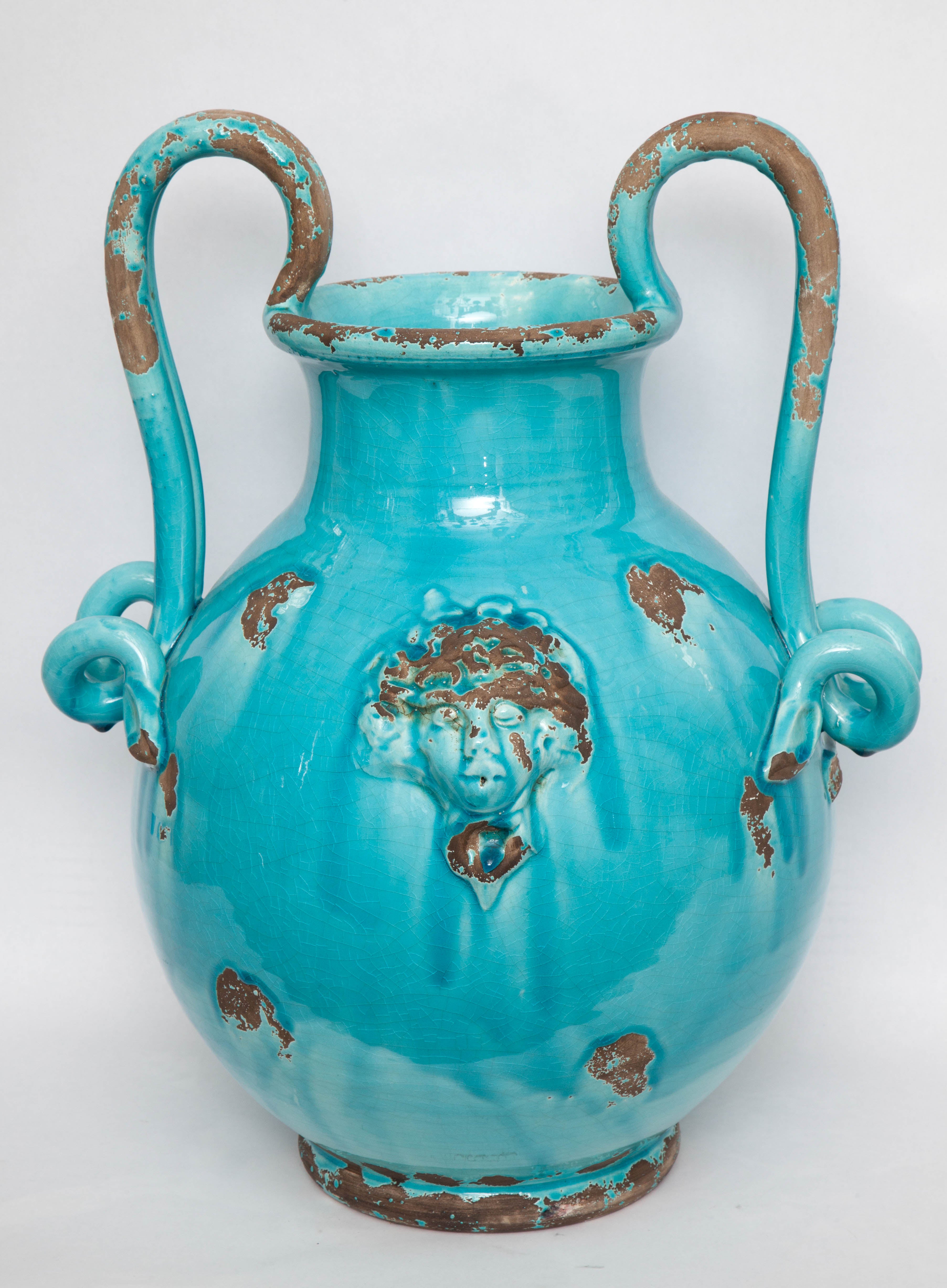 1940s Italian Art Moderne Ceramic Vase Signed Art Italica, Italy 1