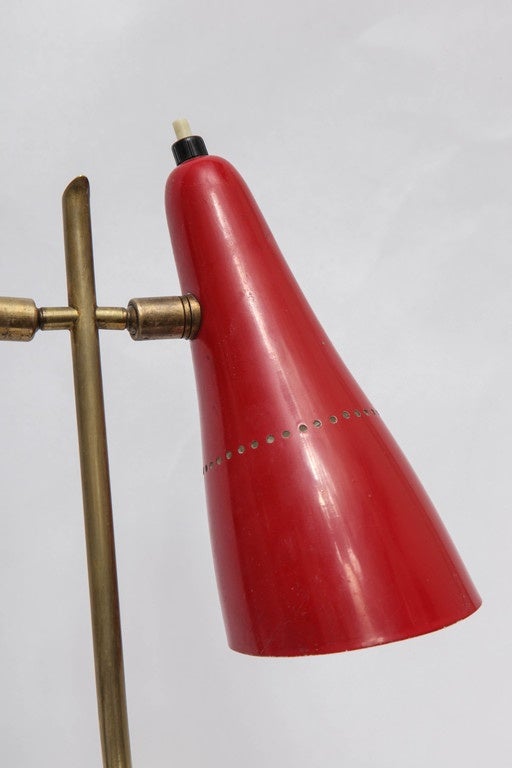 Polished 1950s Italian Articulated Table Lamp by Lumen