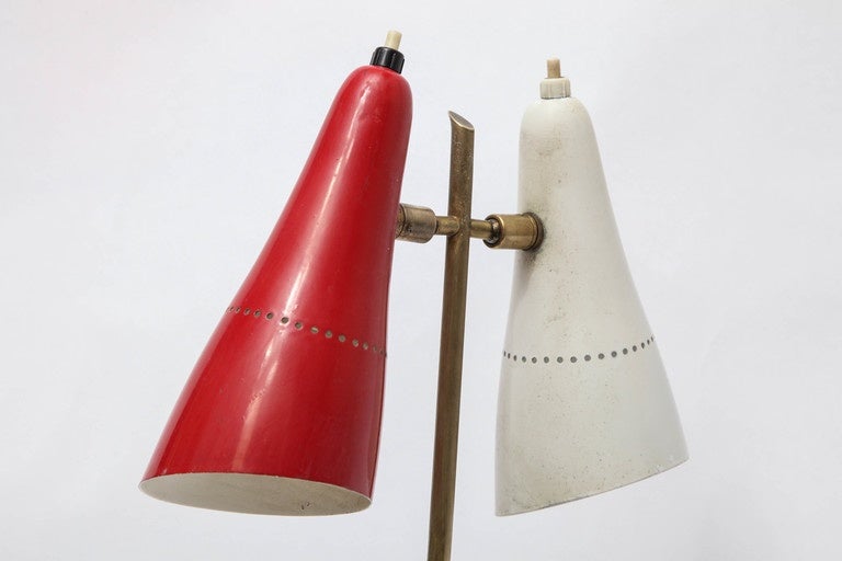 Brass 1950s Italian Articulated Table Lamp by Lumen