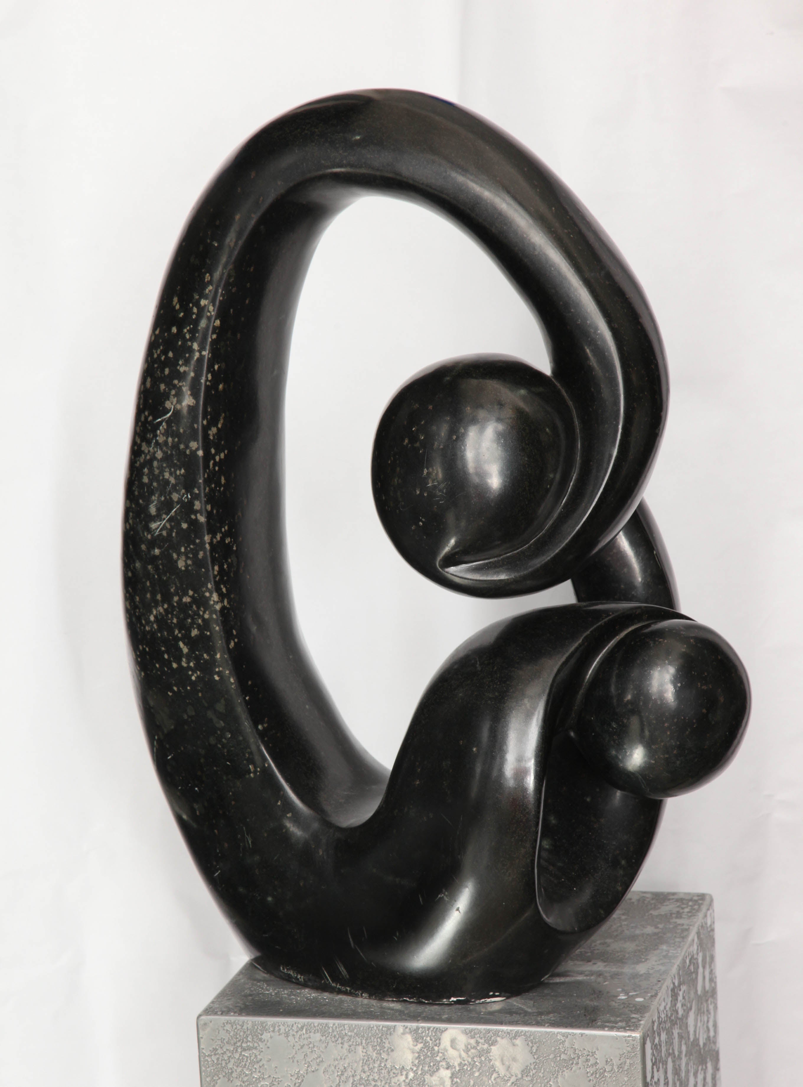 Shona African Modernist Marble Sculpture, Signed Edmore Makotore